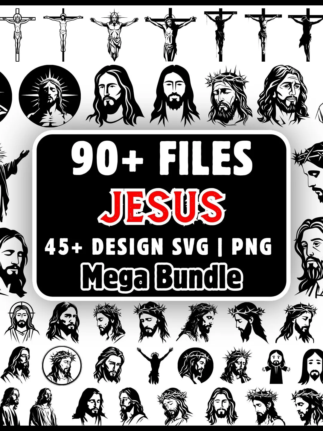 Jesus SVG Bundle, 90+ Files, Jesus PNG Cricut, Cross SVG, Christian Svg ...