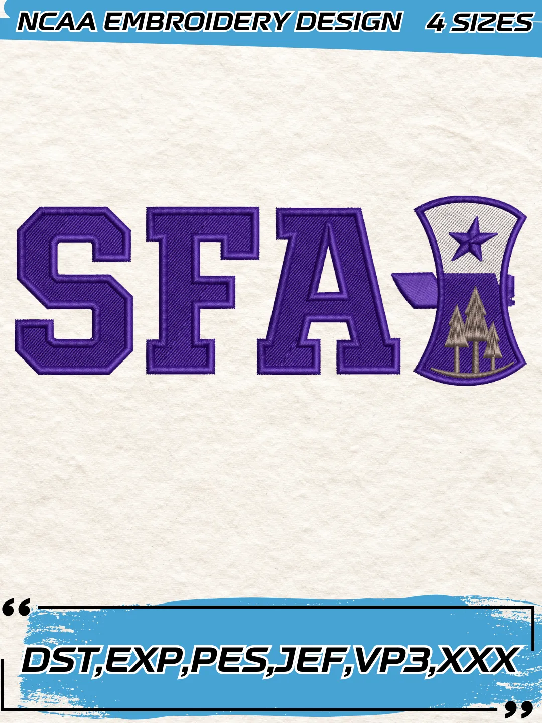 Stephen F. Austin Lumberjacks Alternate Logo Embroidery Design,NCAA Logo Embroidery Design,Machine Embroidery Design File,4 Sizes, Digital Download