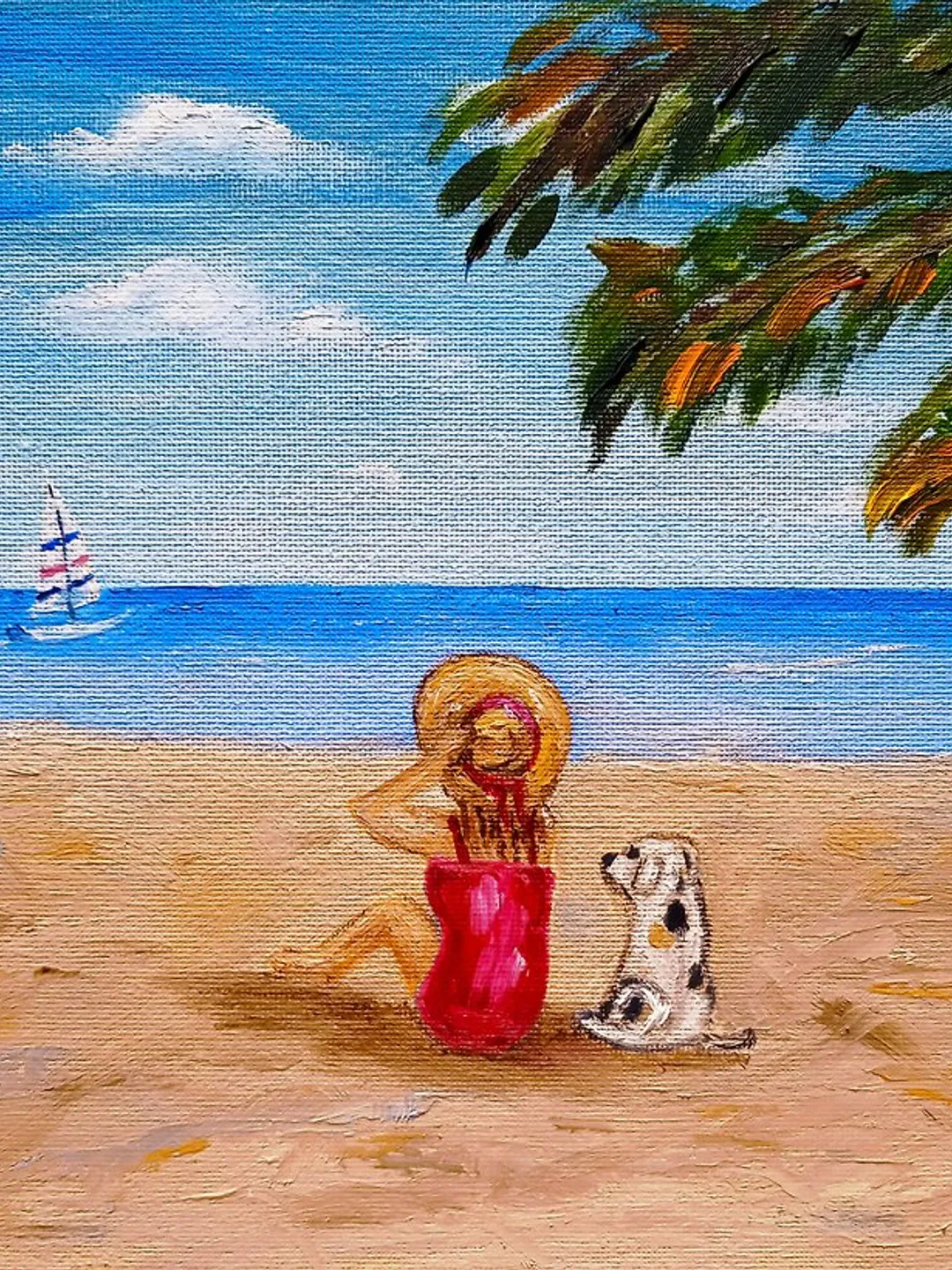 バリ絵画:beach girls バリ絵画:beach girls