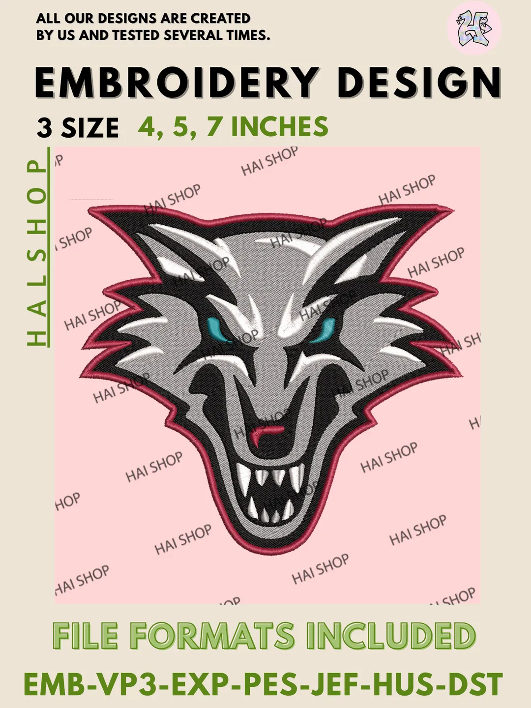 NCAA New Mexico Lobos Team Mascot Logo Machine Embroidery Design Files, New Mexico Lobos College Team Logo Embroidery, NCAA Machine Embroidery Designs, Digital Download