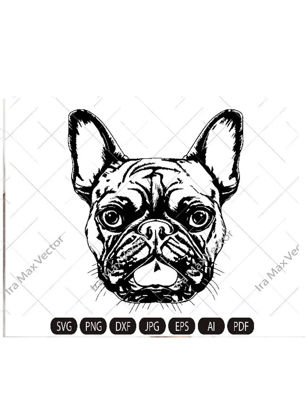 French Bulldog Svg,French Bulldog head,French Bulldog face,Frenchie svg,funny dog clipart,pet face, Bulldog breed ,Frenchie Clipart Print