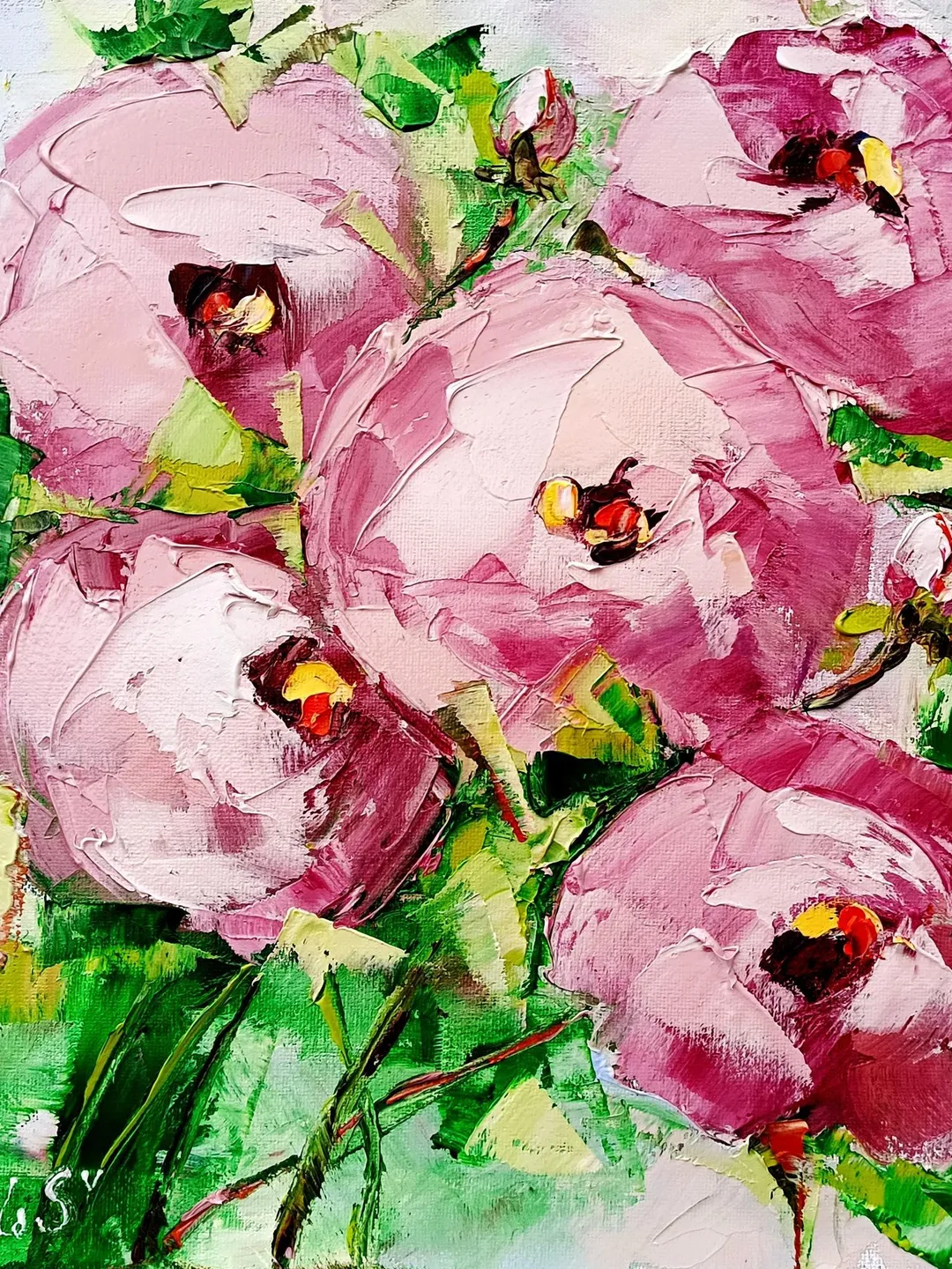 Peony Painting Flower on Canvas Original Art Impasto Painting Floral Wall Art Peonies Oil Painting Canvas Artwork Gift by ArtProkopaloSv