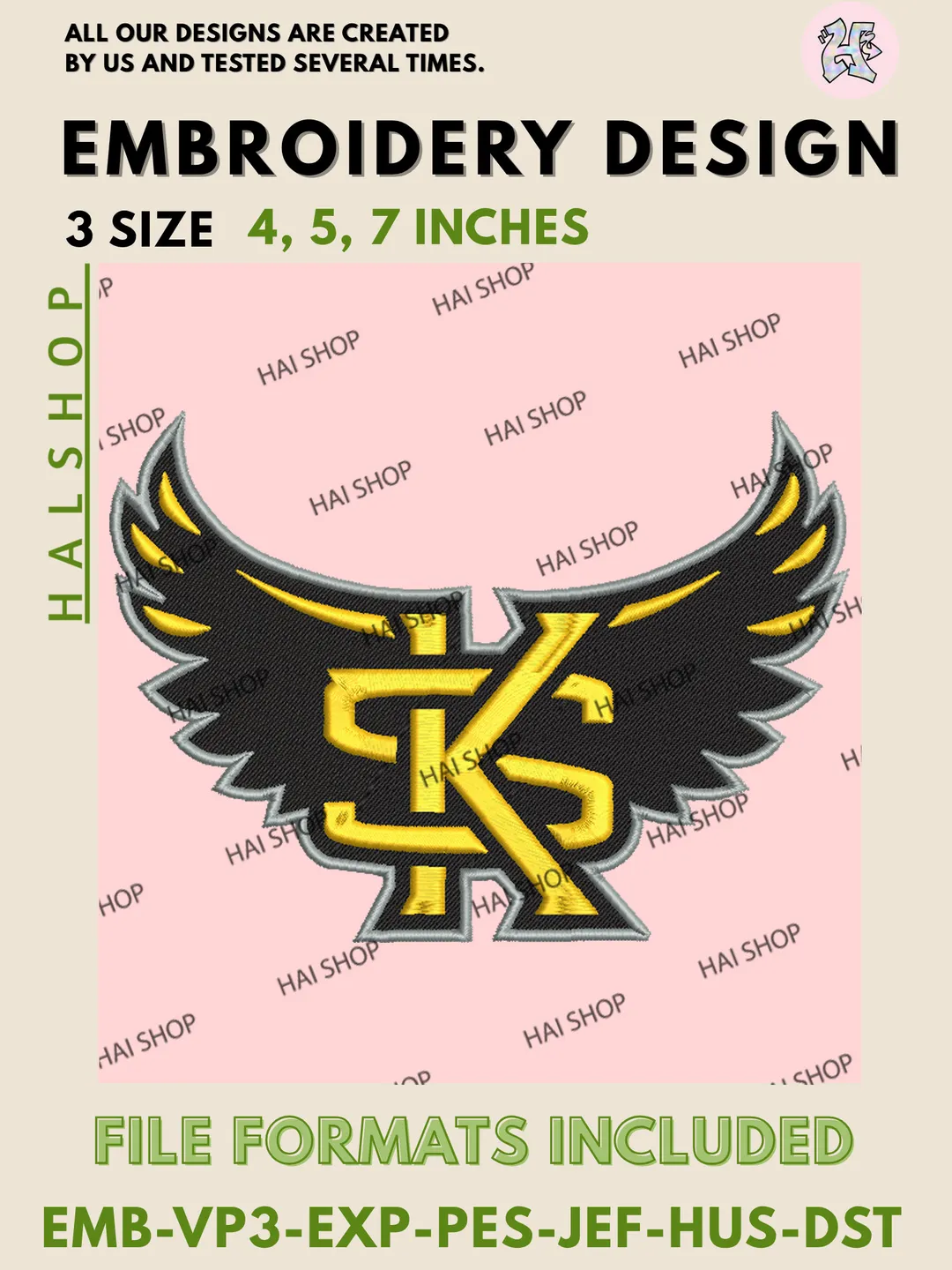 NCAA Kennesaw State Owls Team Logo Embroidery Design Files, Owls Machine Embroidery