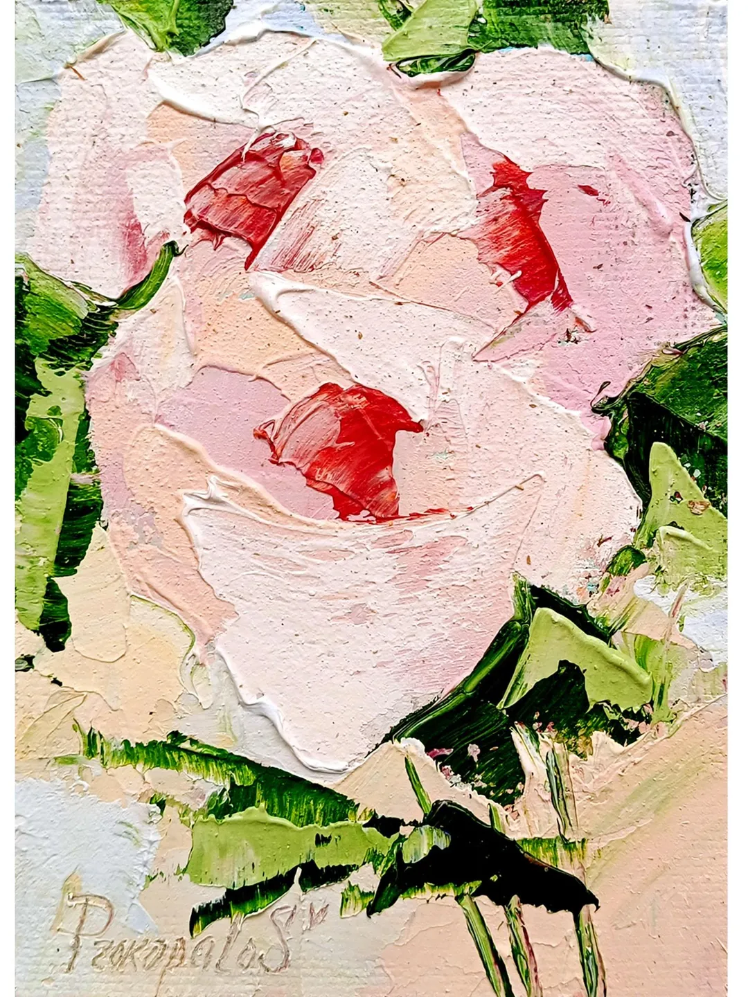 Pink Peonies painting Flowers original oil painting Small Original art Peony wall art Pink peonies artwork Floral wall decor Mini art 7x5 in