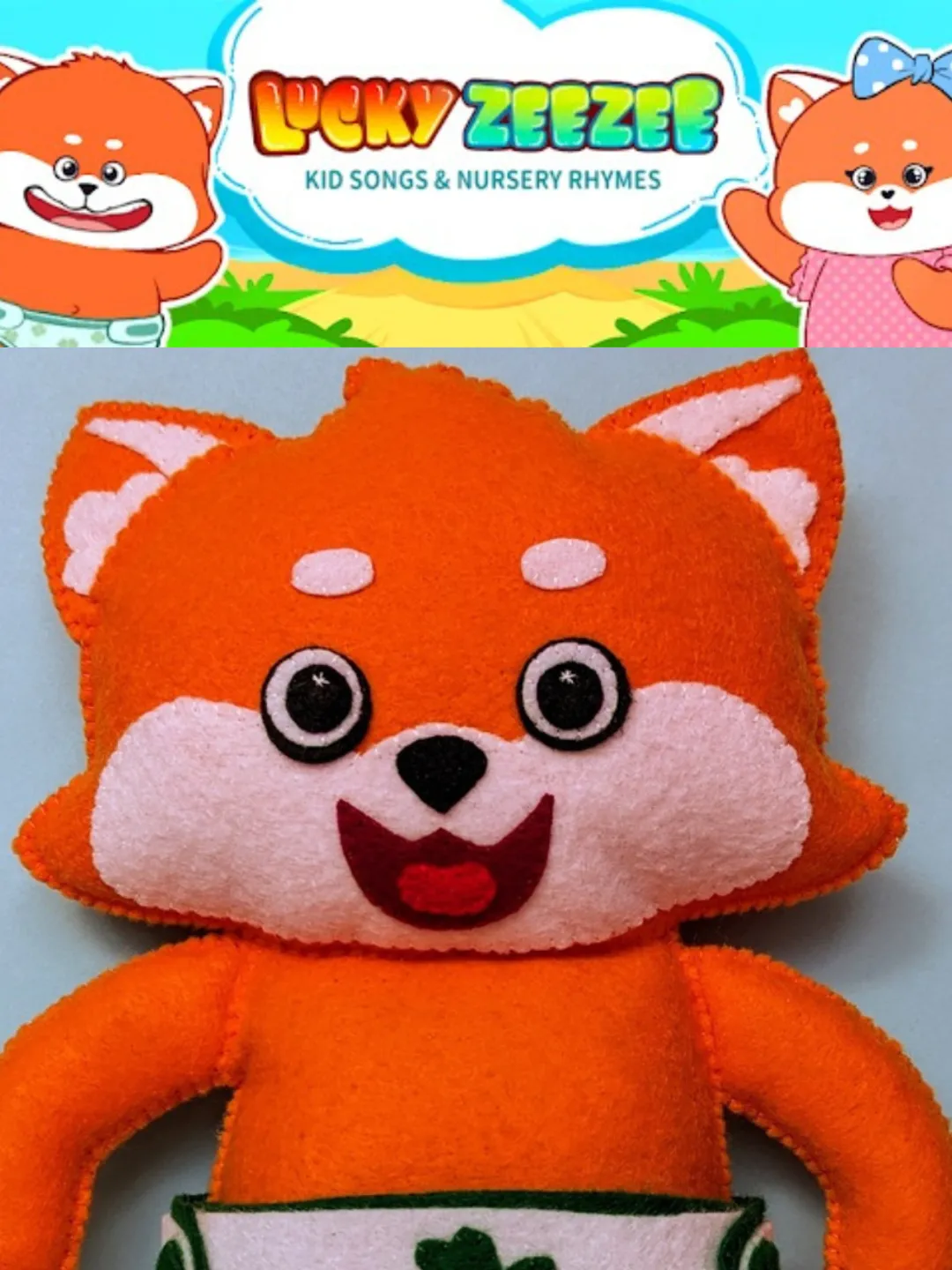 Lucky Zee Zee - Kids Songs & Nursery Rhymes, Red panda toy felt