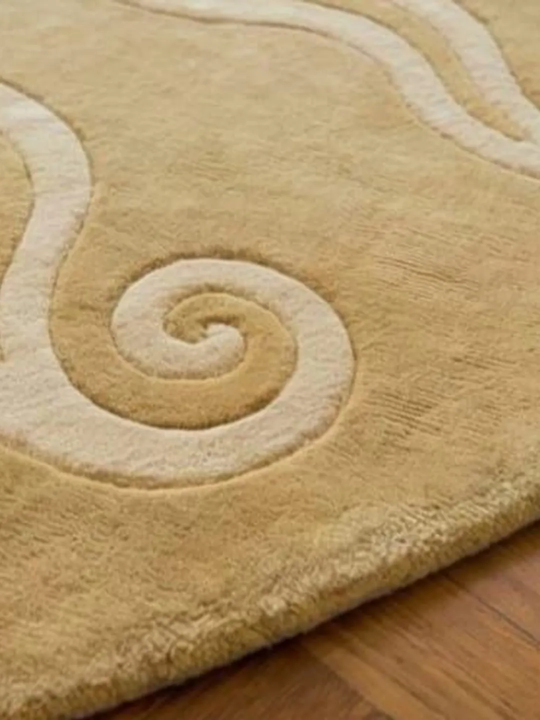 Gold Rug 40x60 Rug Handmade Tufted Rug Round Gold Sunburst Large Area Rug Living Room Art ...