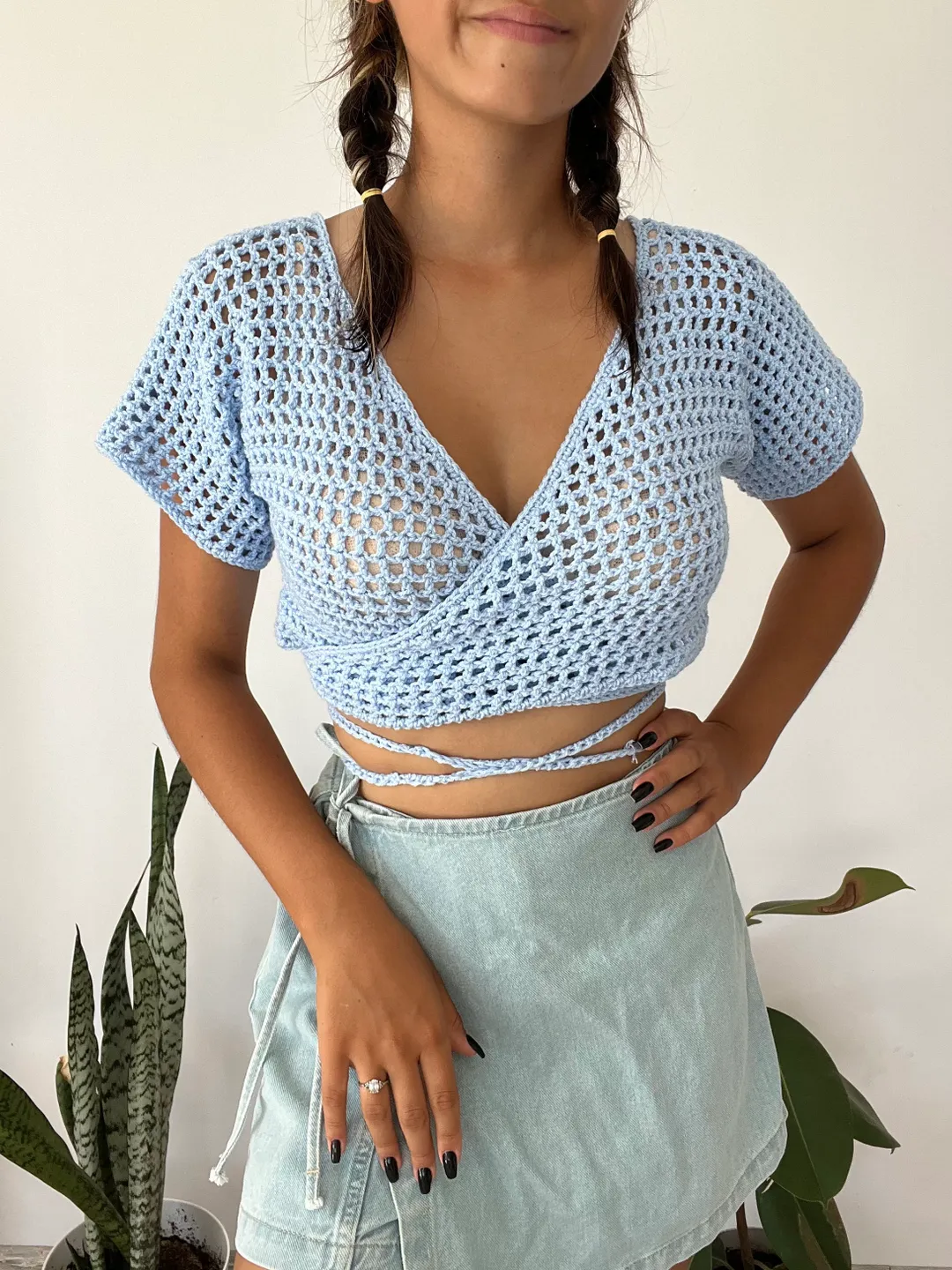 Top  crochet pattern,  crop top crochet , mesh top,  beginner top, wrap top, summer top PDF instant download