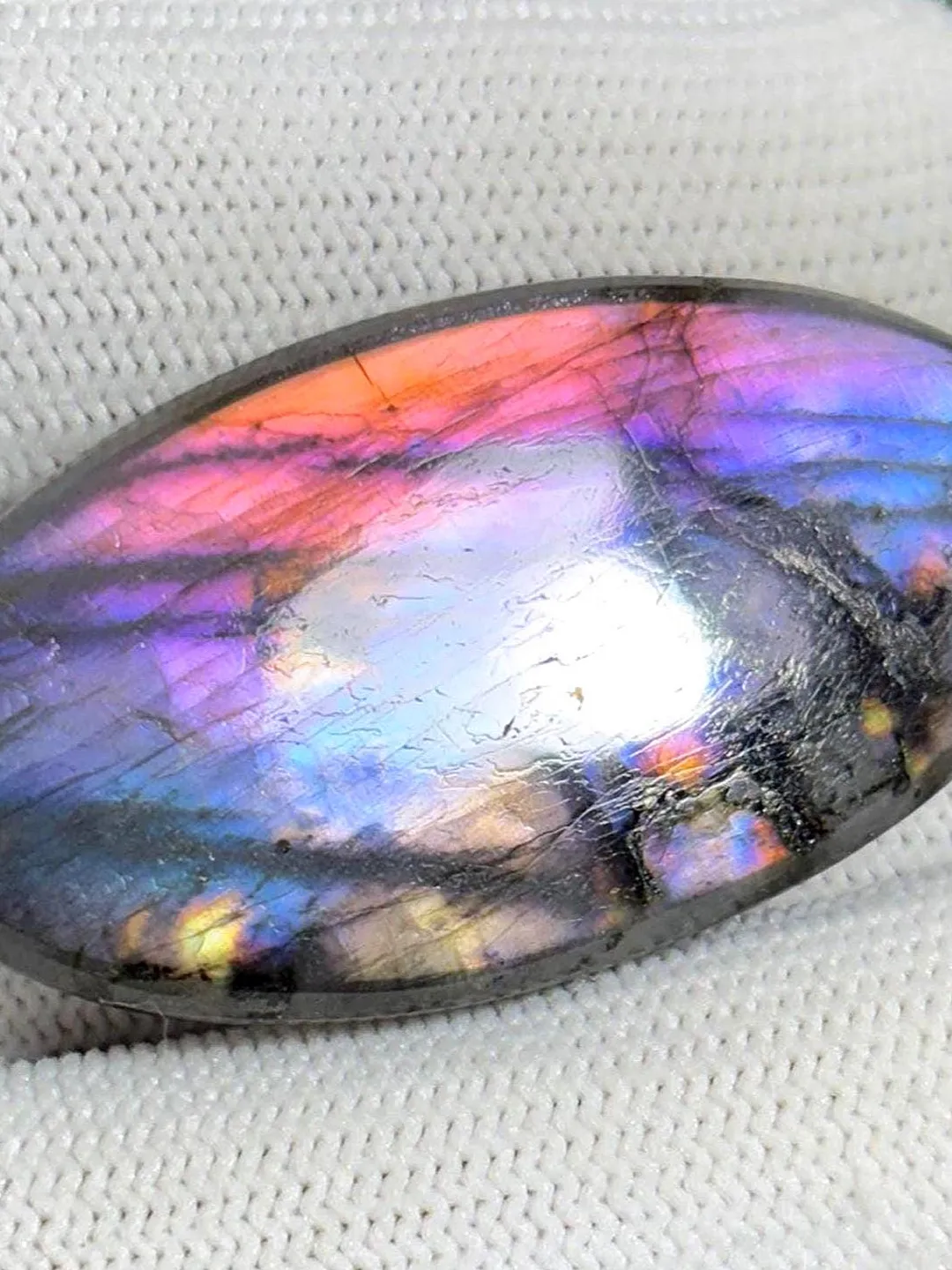 Spectrolite Color 64 Carat Natural Labradorite Oval Shape Cabochon: Multi-Color ...