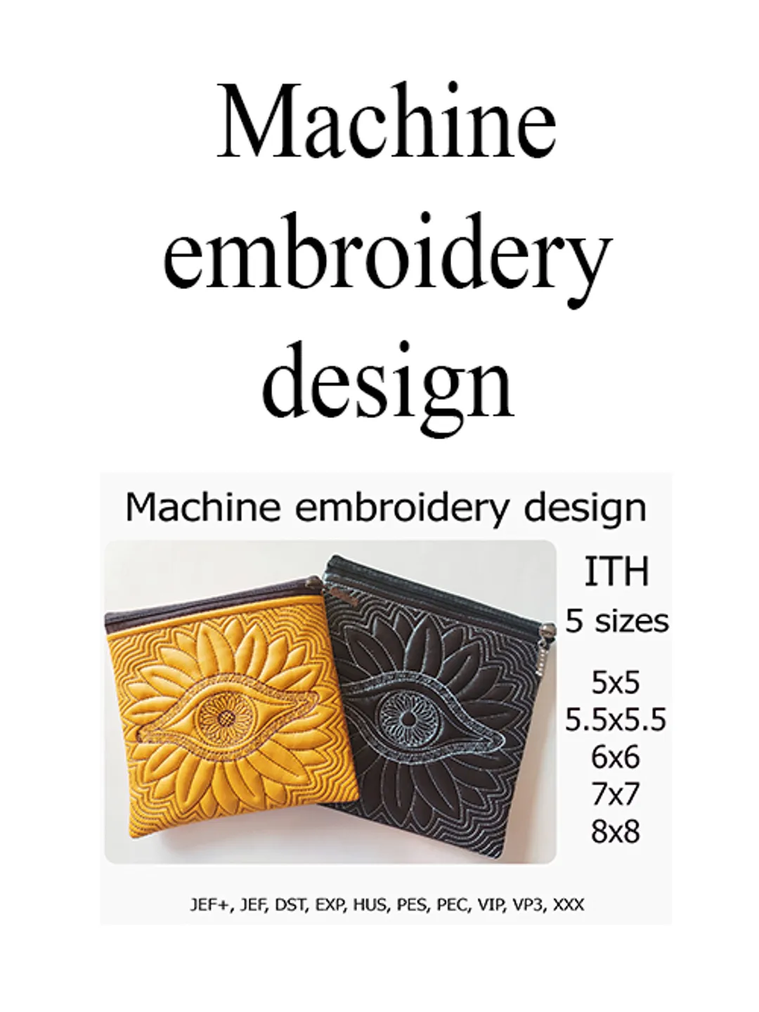 In the hoop bag embroidery design ITH Cosmetic bag