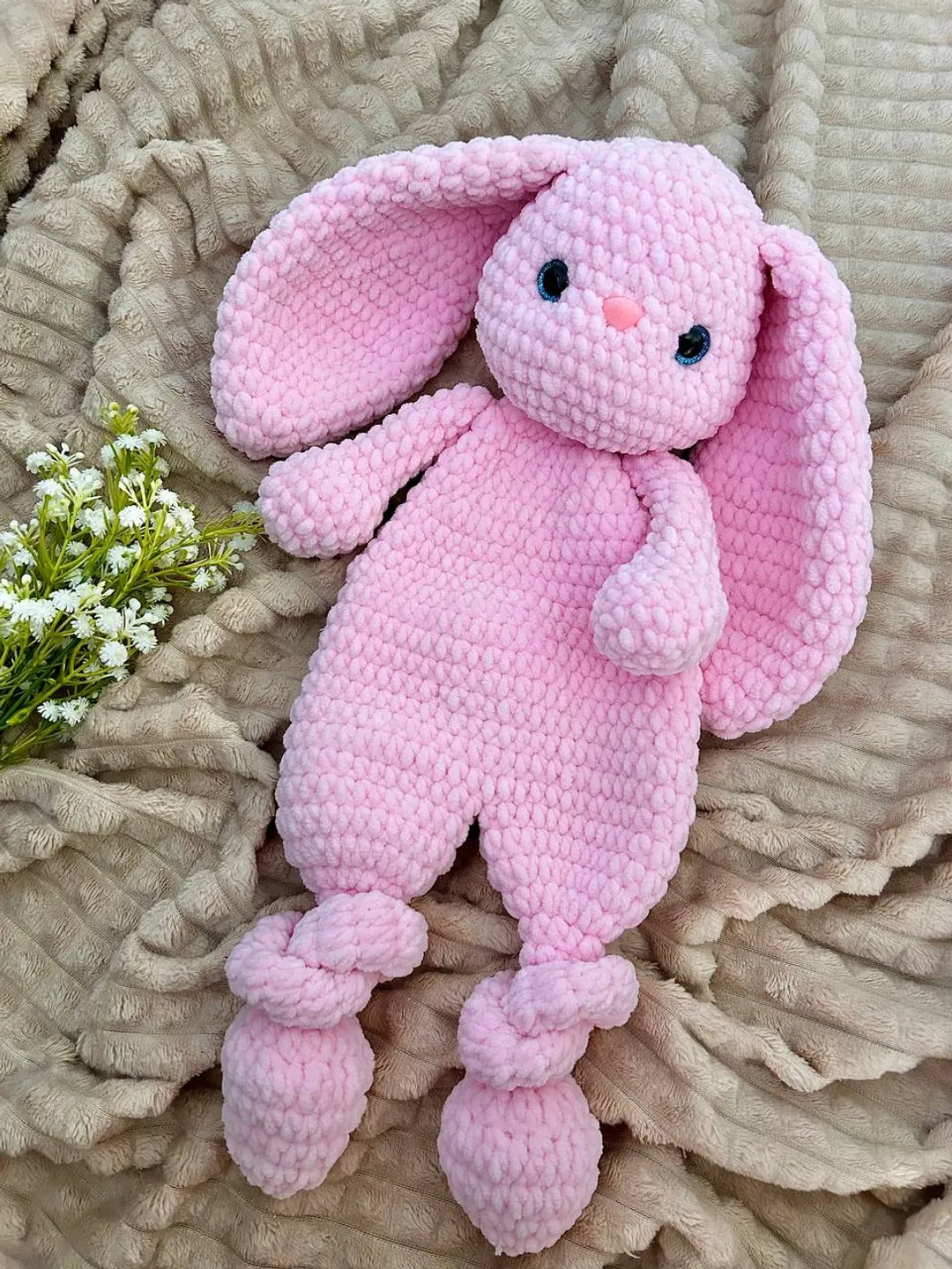 Crochet bunny snuggler pattern Amigurumi bunny lovey pattern