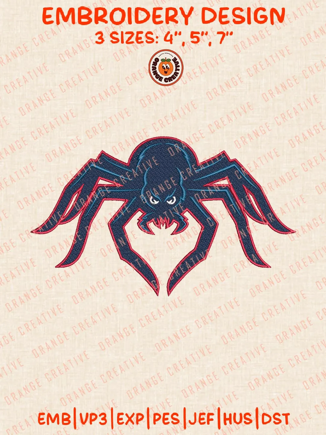 Richmond Spiders Mascot Logo Embroidery Design Files, NCAA Logos Embroidery Designs, NCAA Machine Embroidery Files, 3 Sizes, Custom Sizes, Instant Download