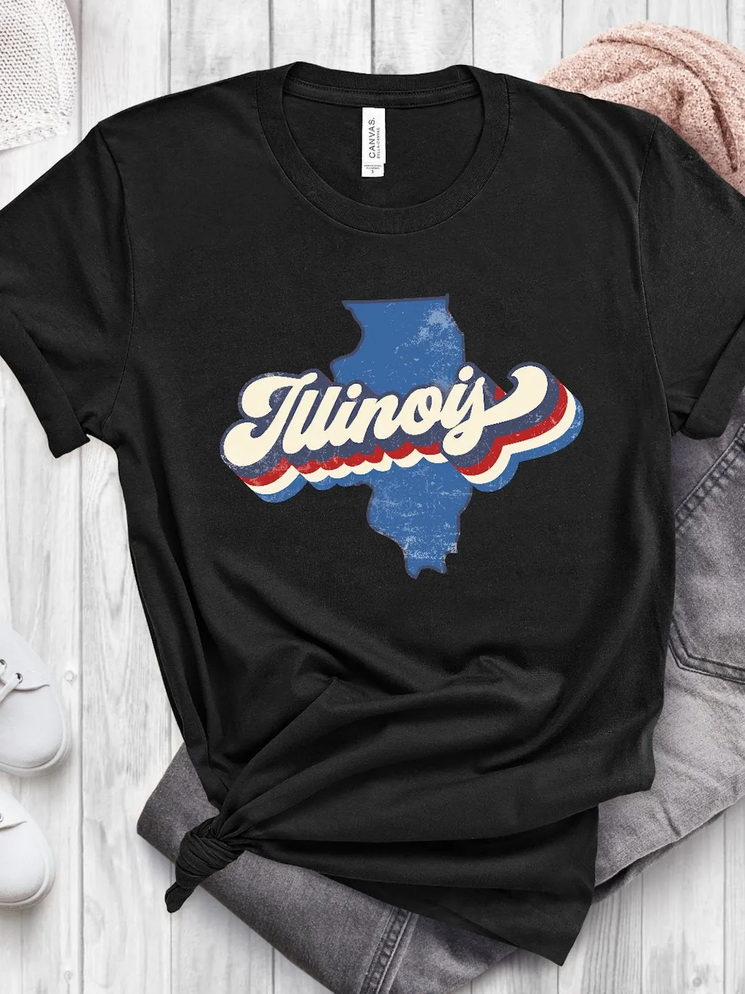 Vintage Illinois Shirt, State Pride (Soft Cotton Blend)