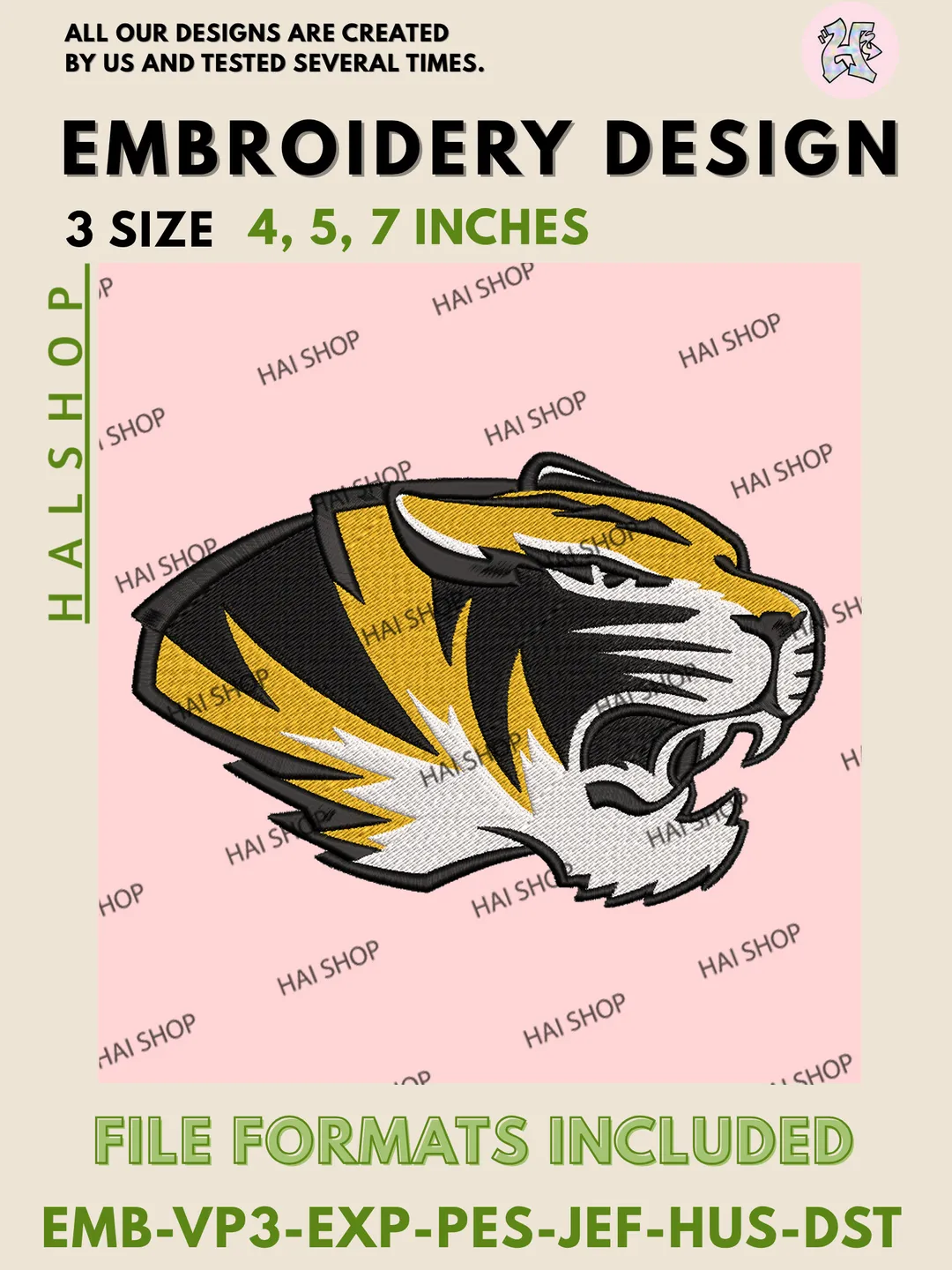 NCAA Missouri Tigers Team Mascot Logo Machine Embroidery Design Files, University of Missouri Mizzou College Sports Embroidery, Digital Download