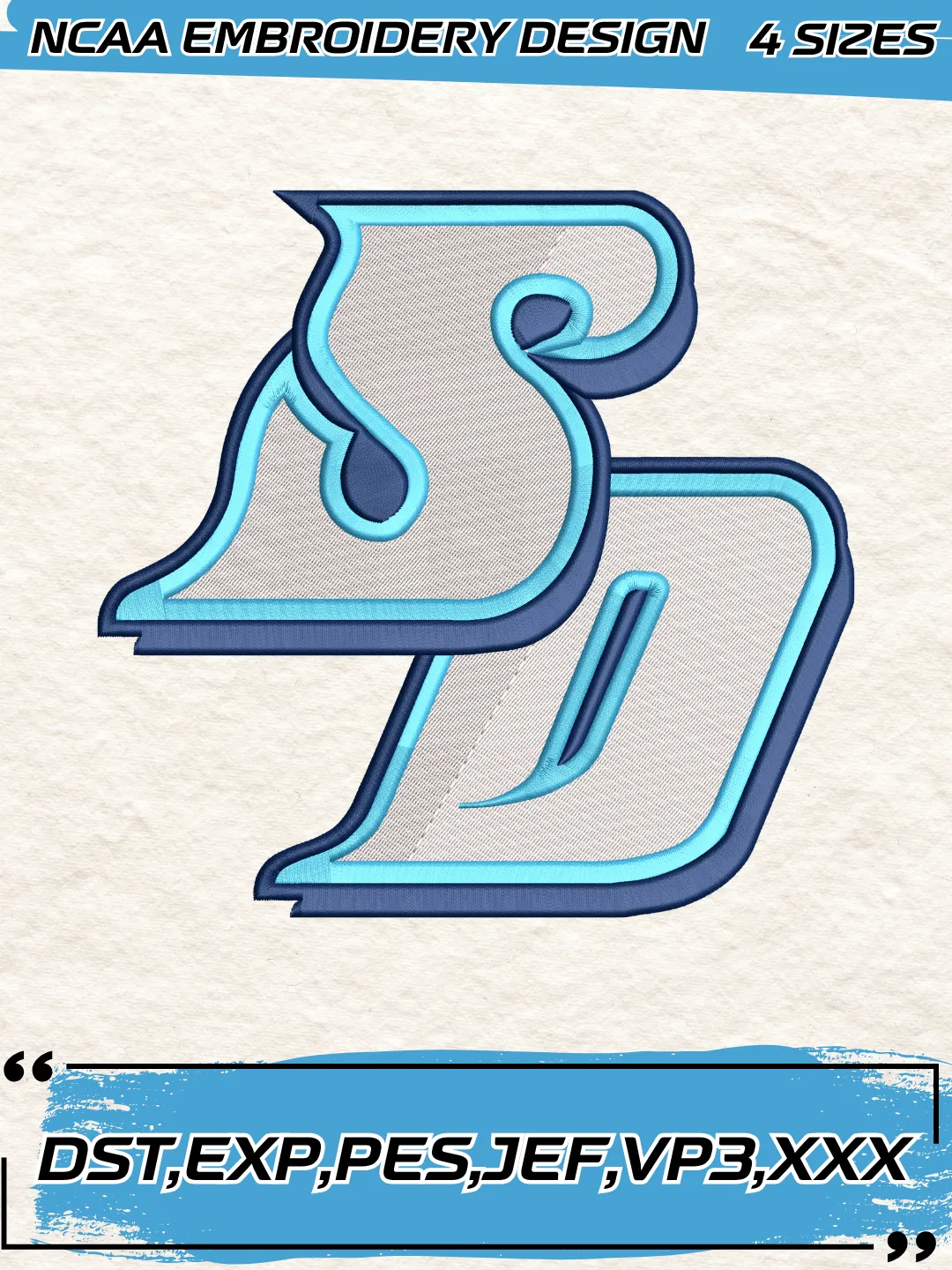 San Diego Toreros Logos Embroidery Design,NCAA Logo Embroidery Design,Machine Embroidery Design File,4 Sizes, Digital Download