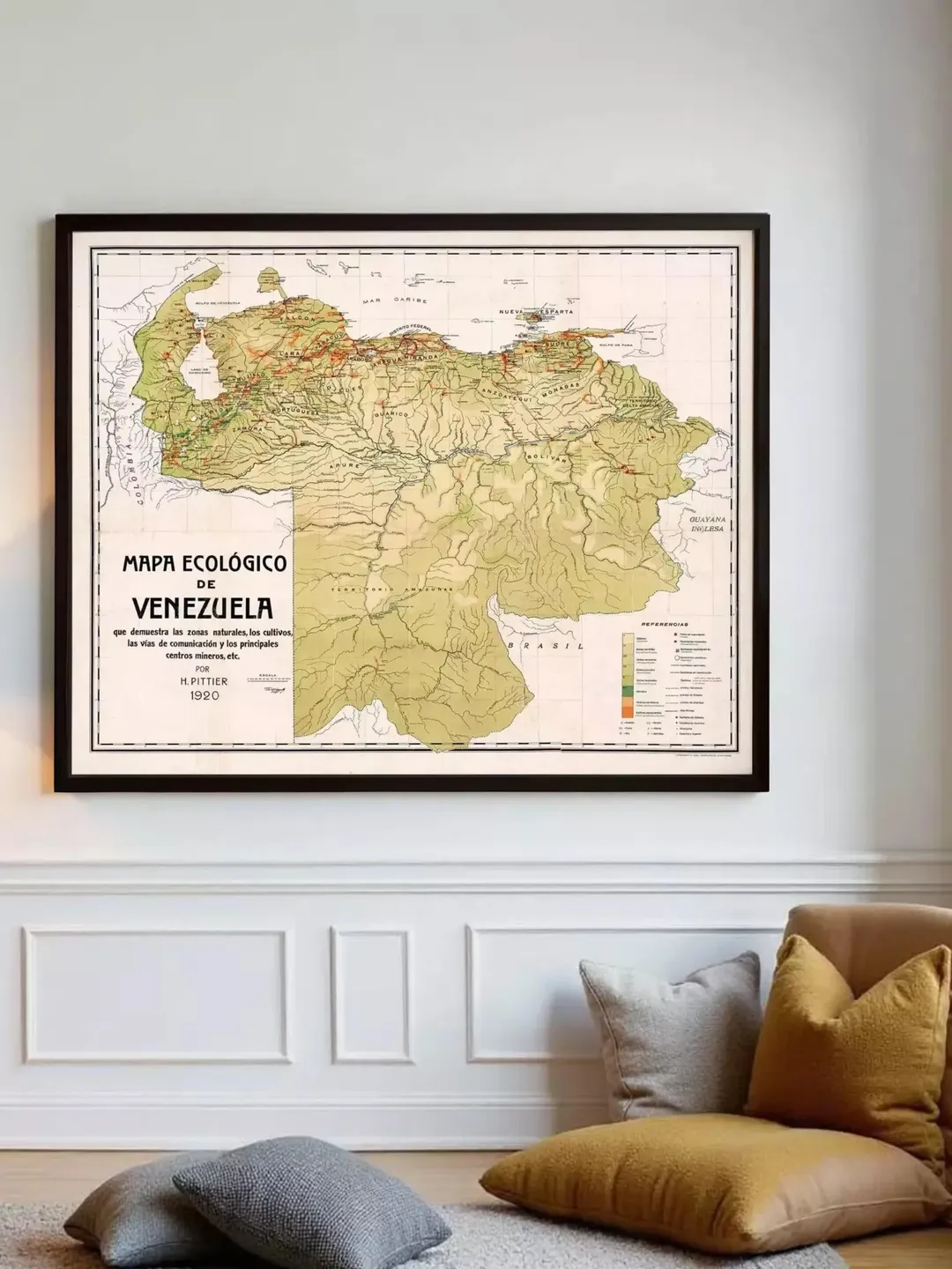 Venezuela Map Print | 1920 Vintage Wall Art