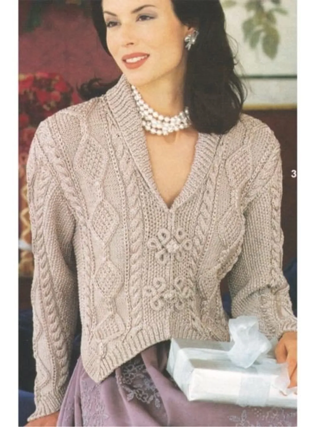 Knitting patterns, Cabled sweater, Aran sweater, Ladies sweater, textured sweater, pullover knitting