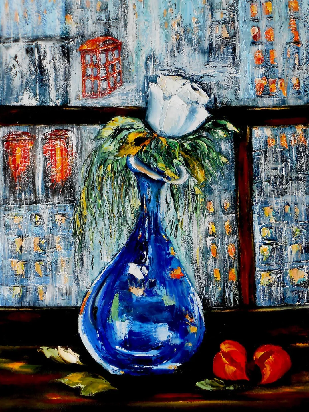 Original painting flower Rose, Floral oil painting on canvas