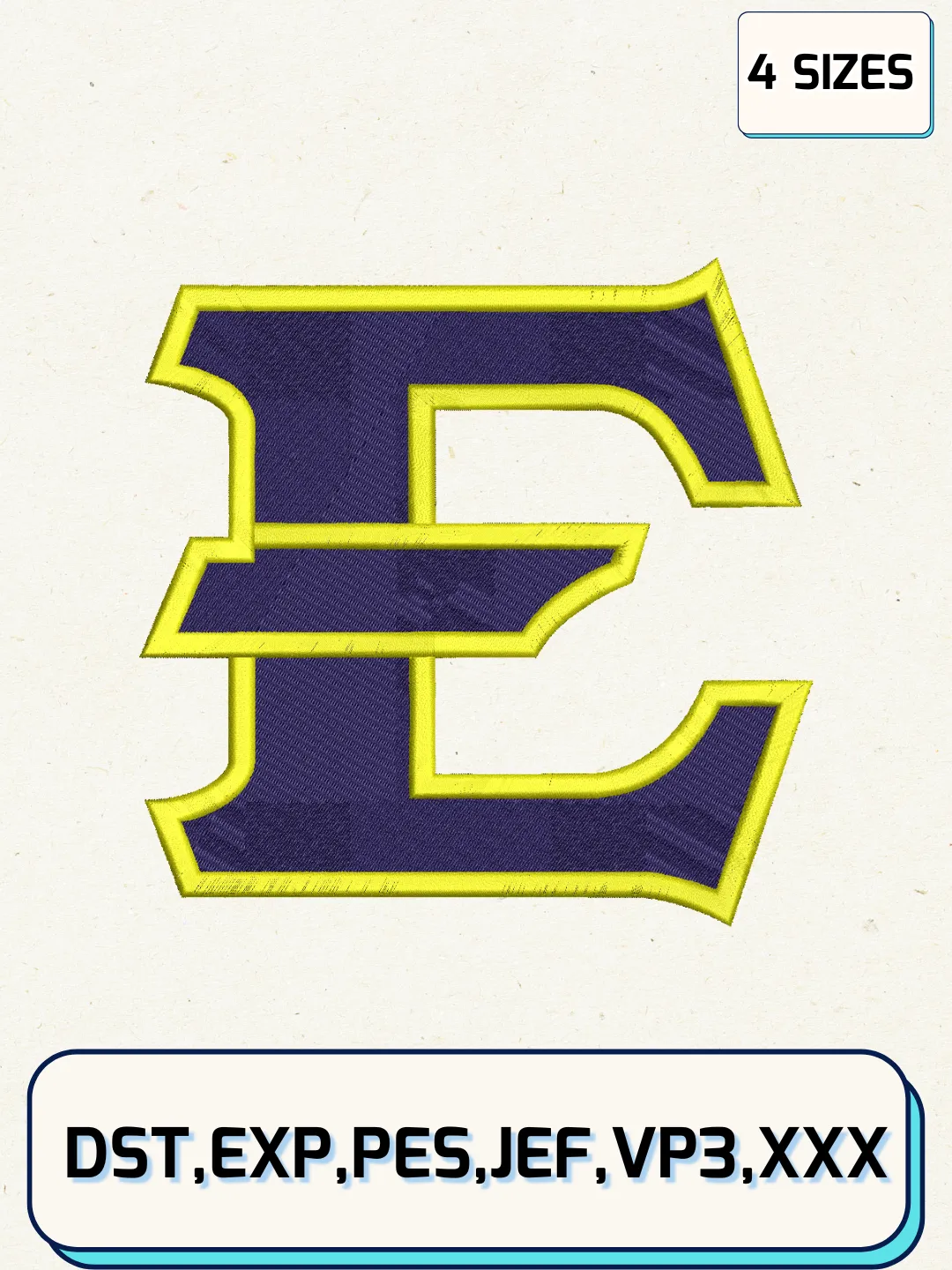 ETSU Buccaneers Logos Embroidery Design Files, NCAA Logos Embroidery Designs, Machine Embroidery Files, 4 Sizes