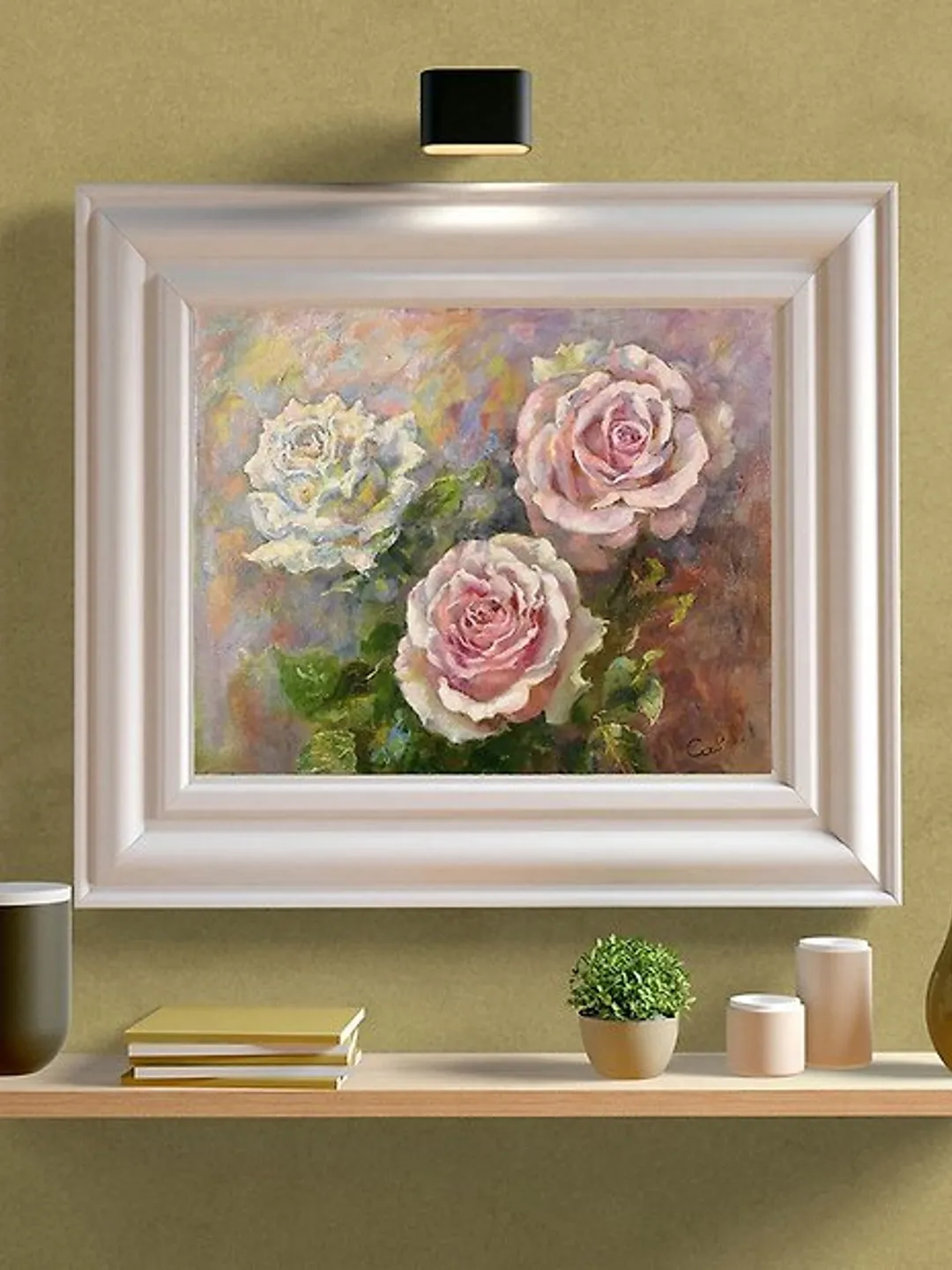 Roses Painting Flower Original Art Artwork Floral Oil Wall Art