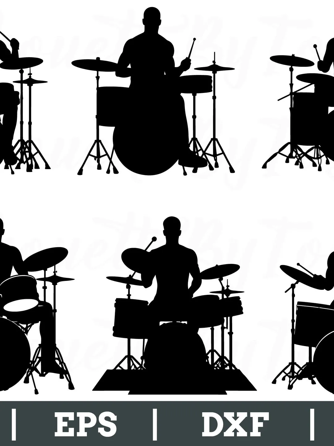 Drummer Svg, Drummer Silhouette, Drummer Cut File, Drummer Vector, Dxf, Png