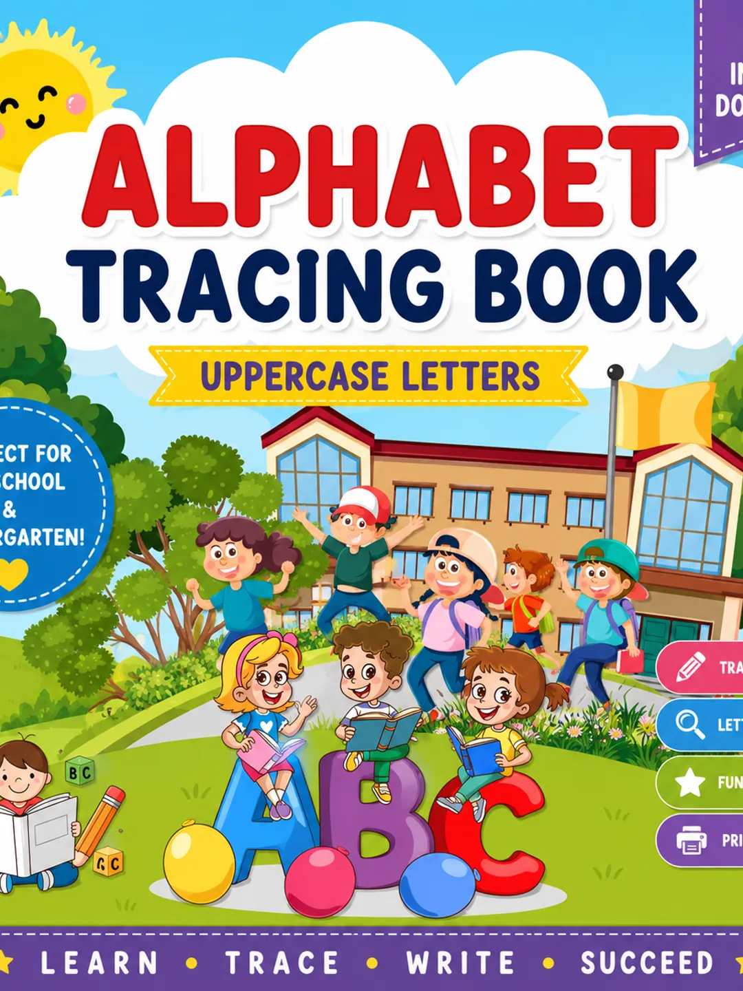 Alphabet Tracing Book for Kids – Uppercase Letters A–Z | Learn to Write ...