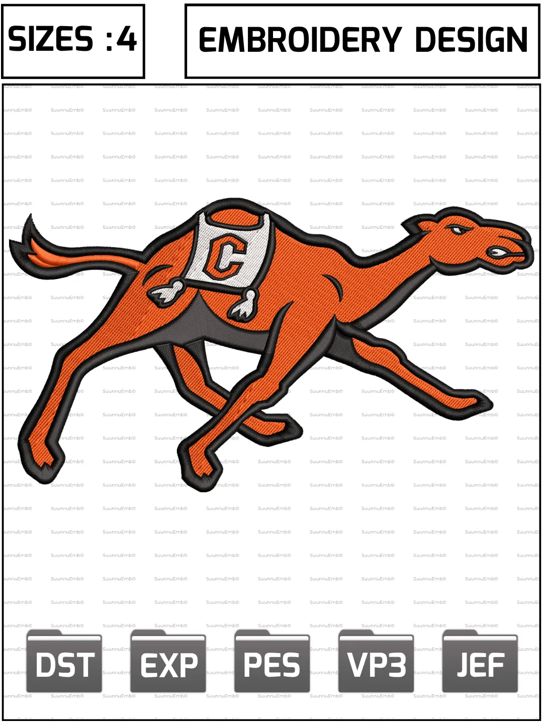 Campbell Fighting Camels Logo Embroidery Design,NCAA Logos Embroidery Design,NCAA Teams, Machine Embroidery Design File,4 Sizes, Digital Download