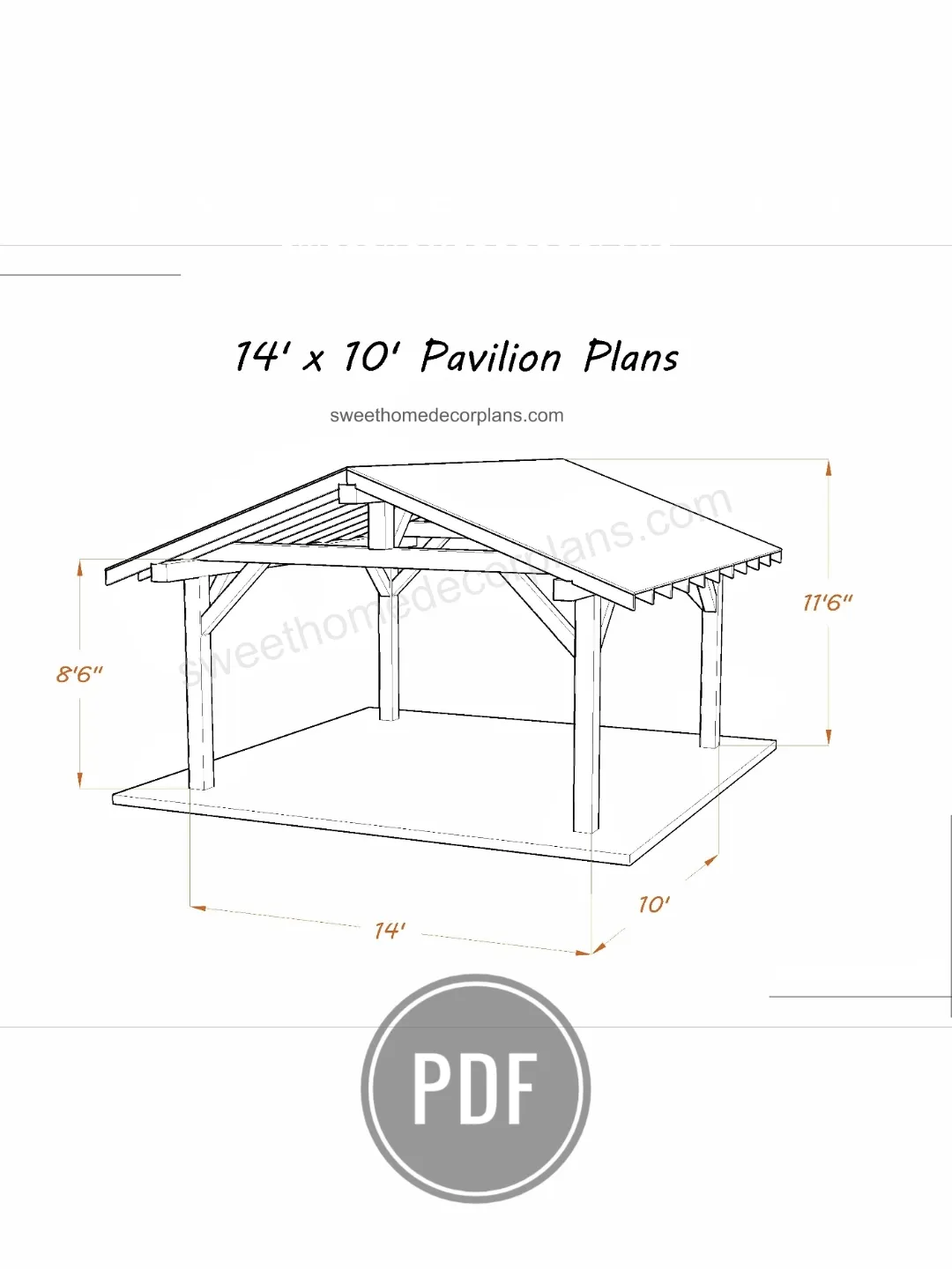 Diy 14 x 10 gable pavilion plans pdf. Carport plans pdf. Outdoor ...