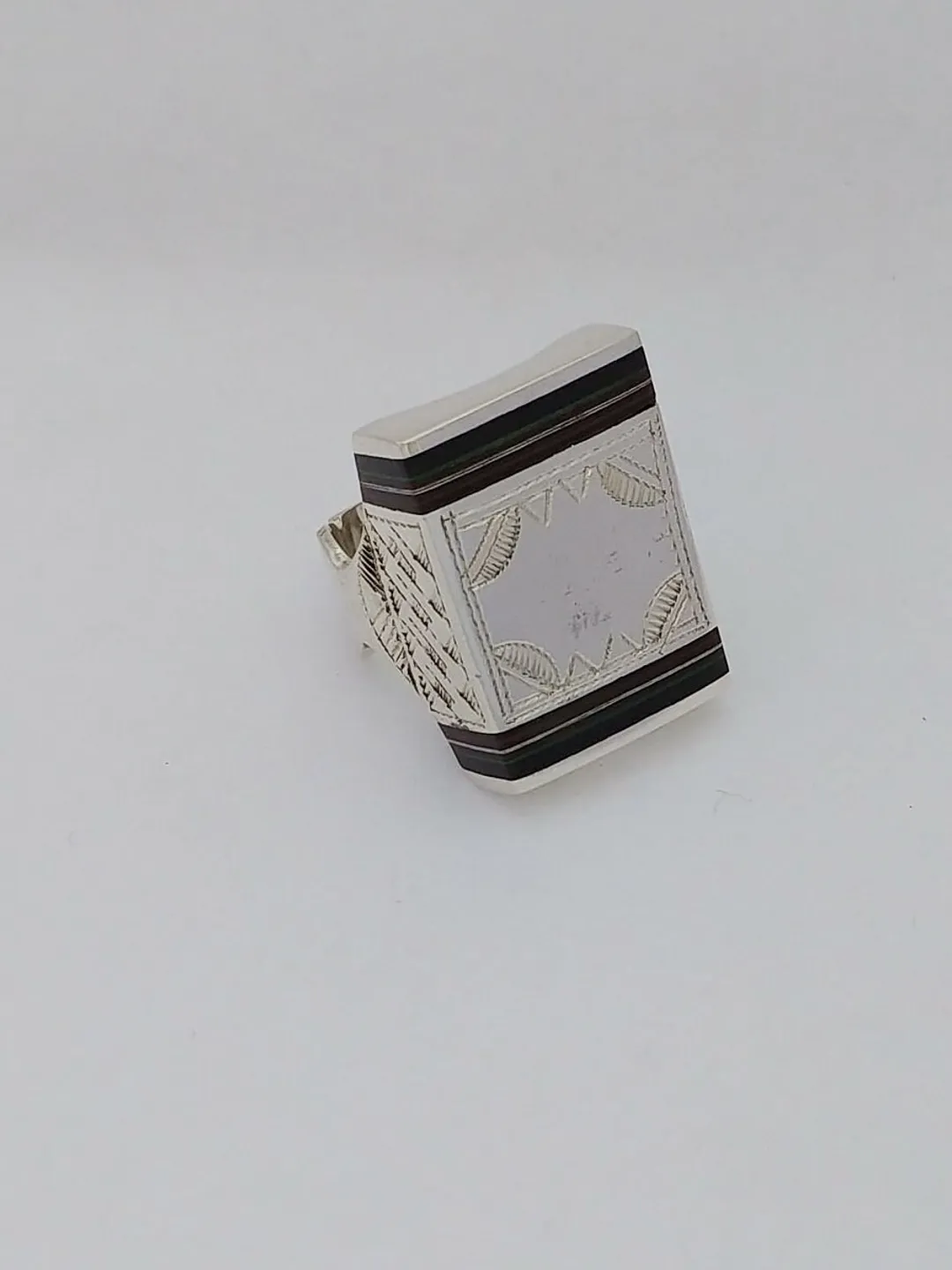 Tuareg Ring Sterling Silver Ebony Moroccan Jewelry Berber Handmade