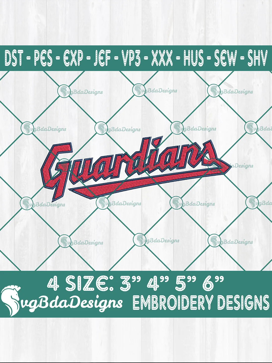 Cleveland Guardians Logo Embroidery Designs – MLB Baseball Digital Files