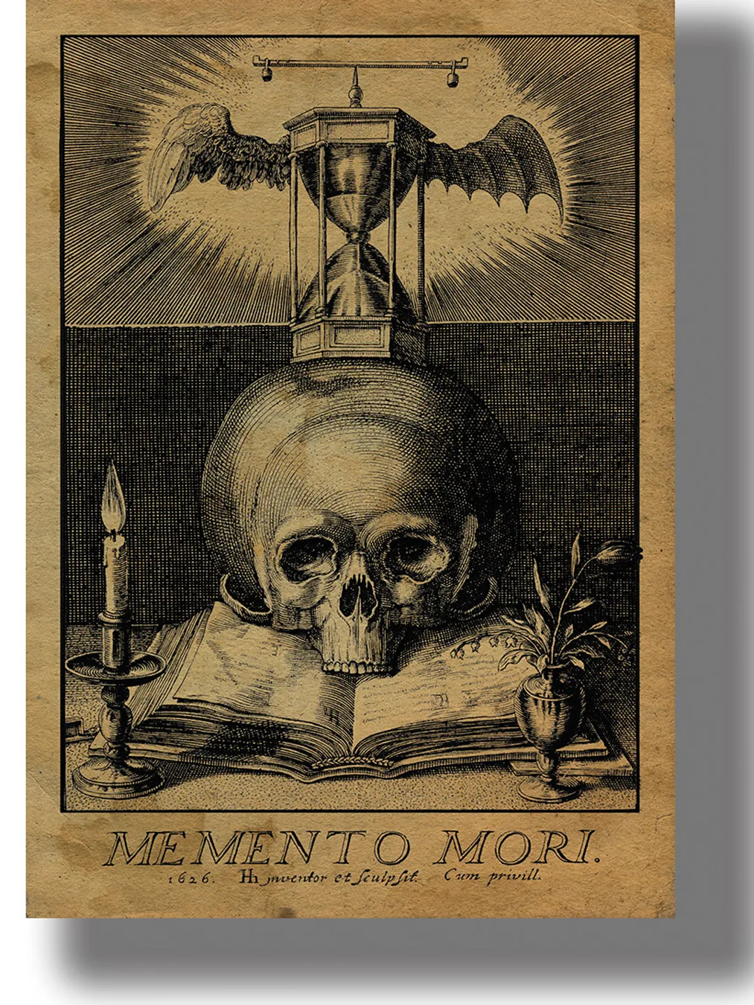 天野タケル 原画 額装済み skull, lemons & a candle 天野タケル 原画