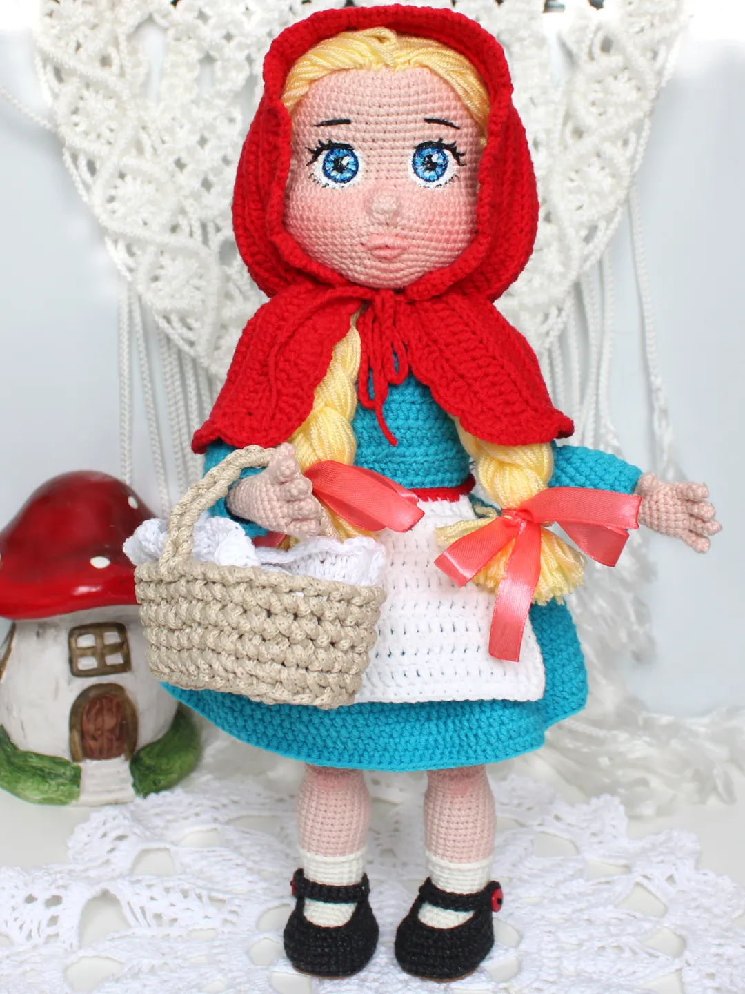 Little Red Riding Hood doll crochet pattern PDF in English Amigurumi doll Crochet tutorial