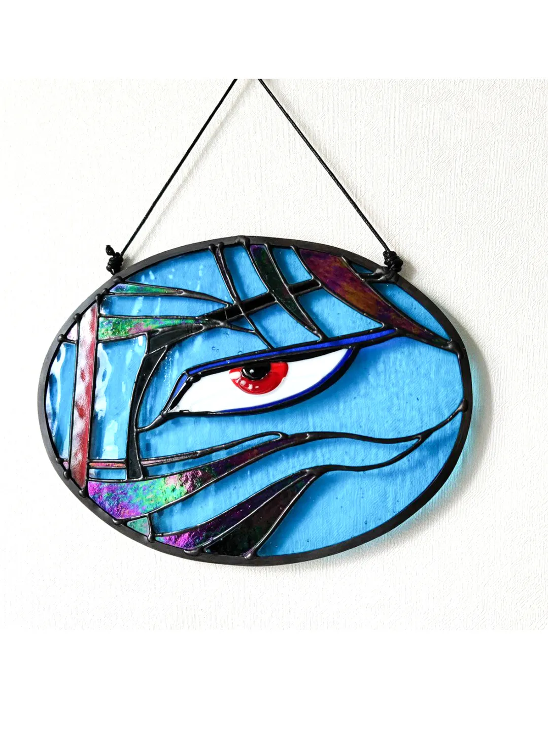 Stained glass window panel, Suncatcher, Glass home decor, Anime stained glass