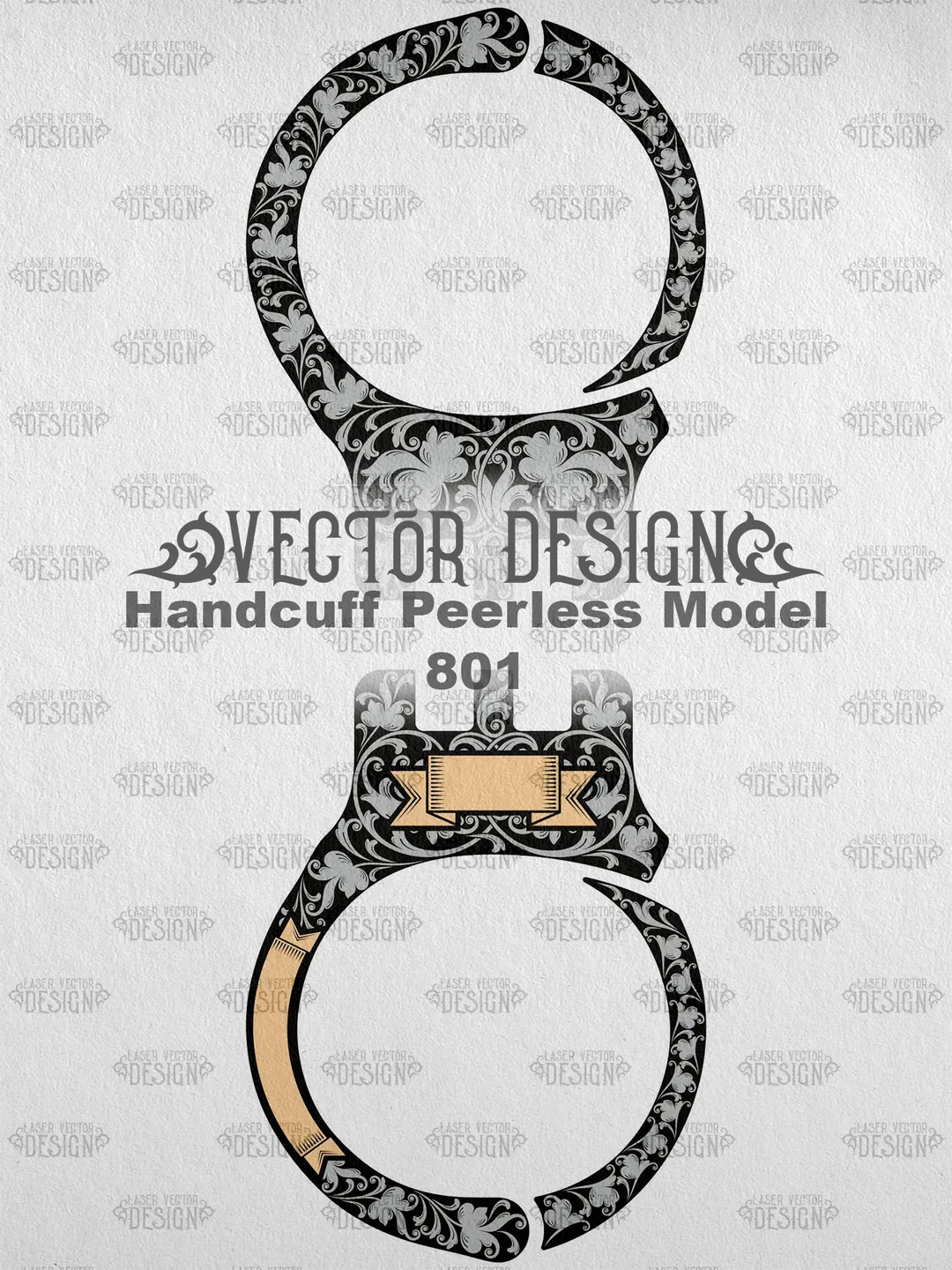VECTOR DESIGN Handcuff Peerless Model 700C, 701C, 730C Scrollwork 1