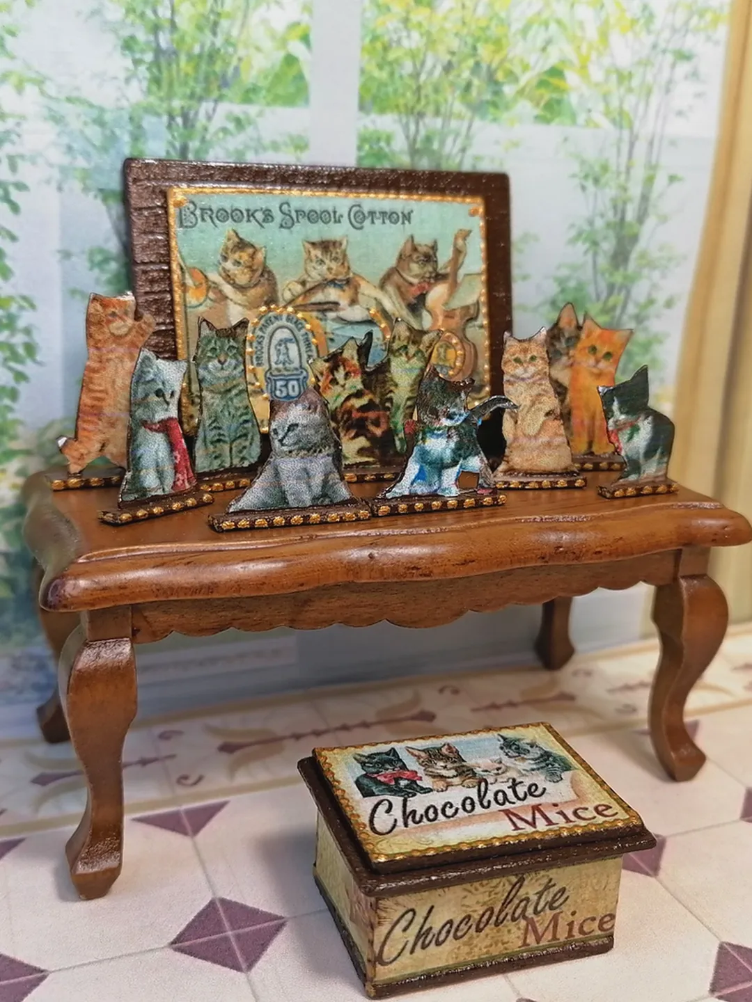 Kit for a dollhouse. Cat's house. Scale 1:12.