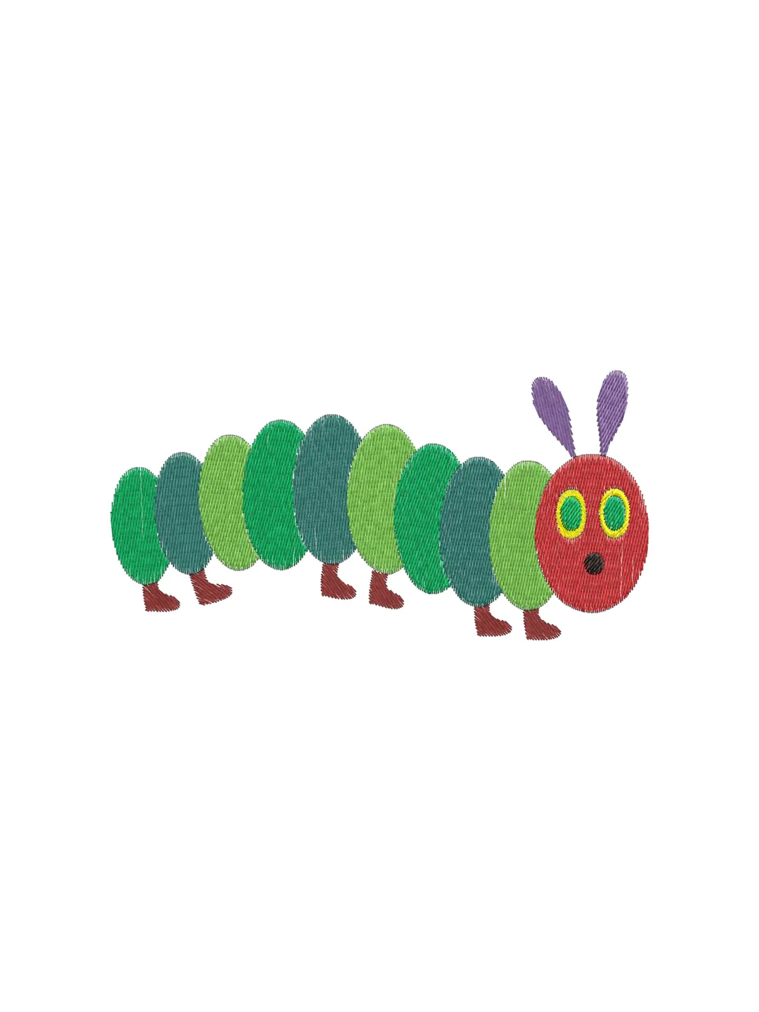 Hungry Caterpillar Machine Embroidery Design,cute machine embroidery design,2 sizes,Instant Download--726