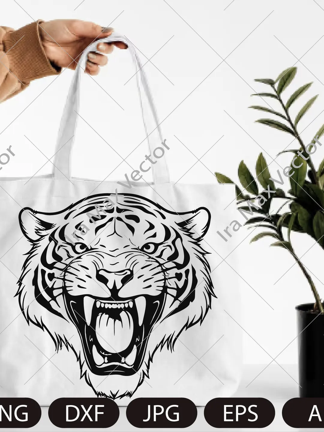 Angry tiger roaring face outline clipart PNG SVG, cut file, sublimation or  vinyl for shirt mug sign, image size:1080x1440