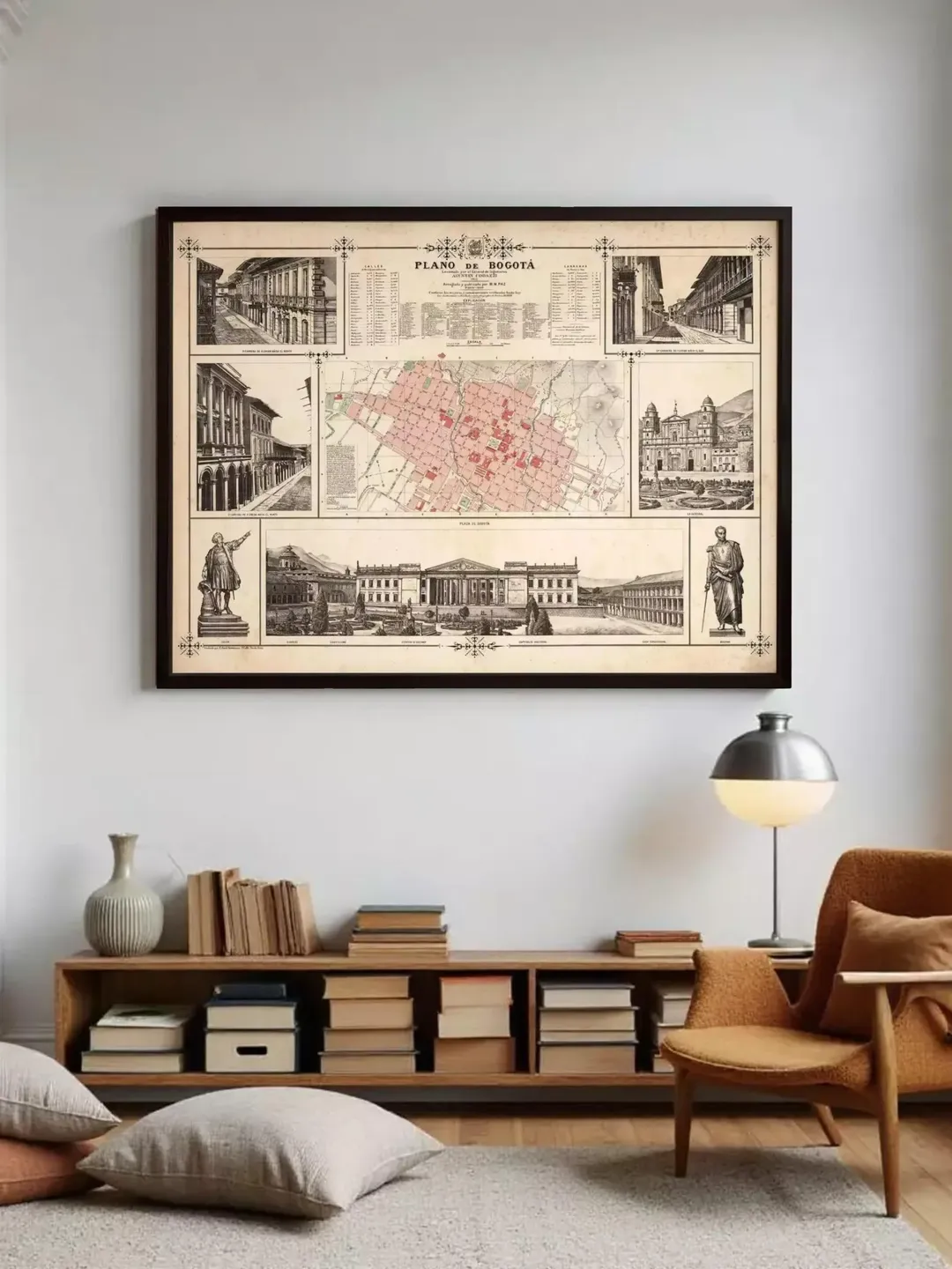 Bogota Colombia Vintage Map Print | 1890 Antique Wall Art