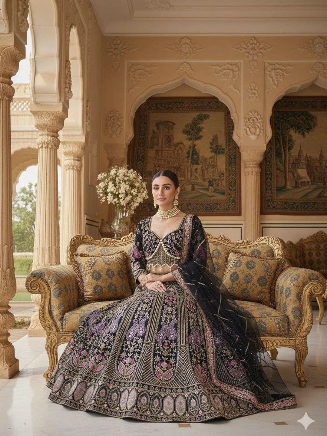 black and gold indian wedding dress Indian Bridal Wear