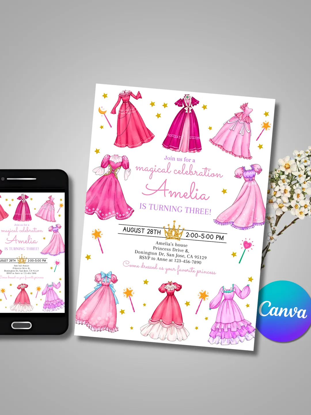 princess dress up party invitations Fun Disney Princesses Costume Party Invitation