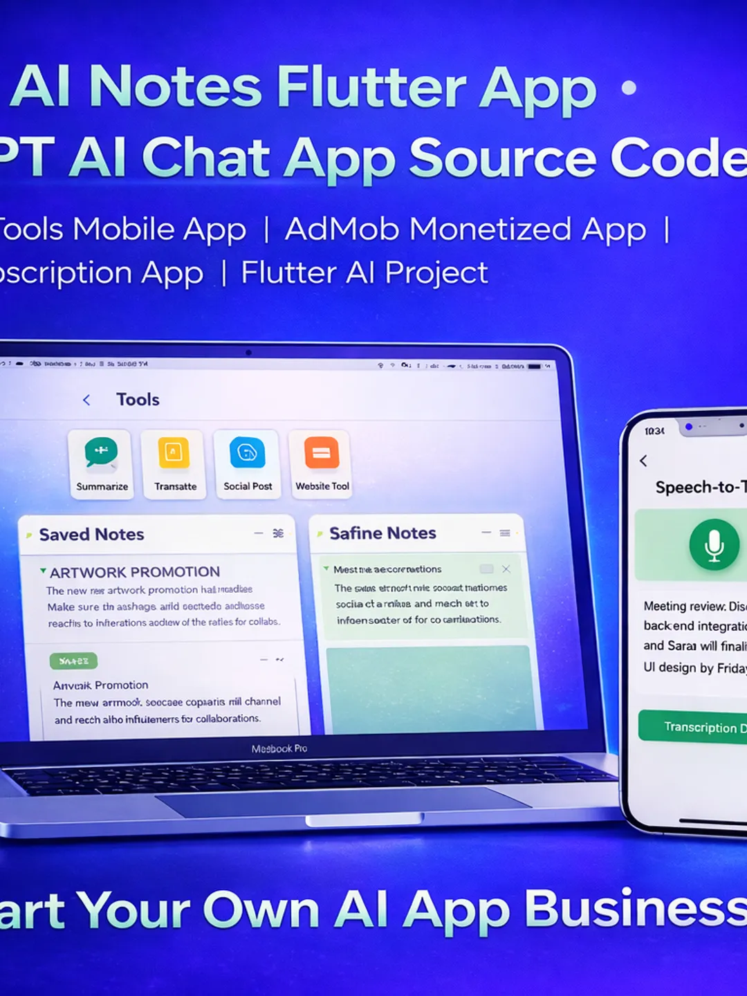AI Notes App Flutter Source Code | GPT AI Chat App with AdMob ...