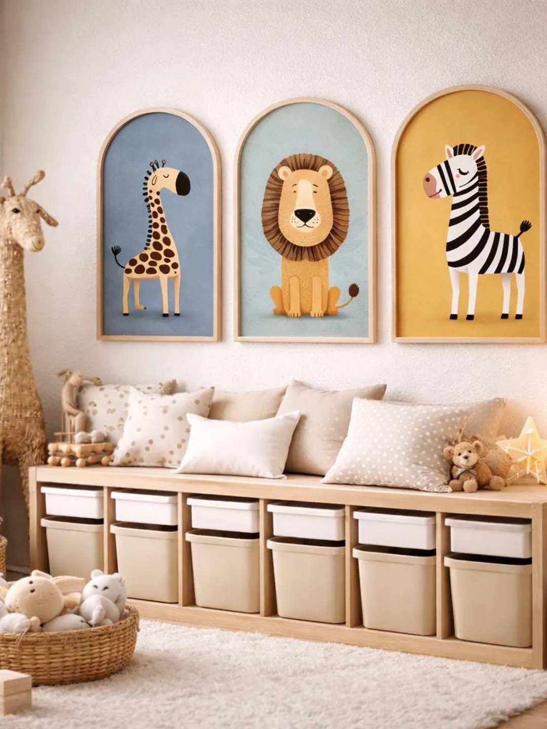 Safari Nursery Wall Art Set of 3 | Giraffe Lion Zebra Prints | Kids Room Decor | Neutral Nursery Art | Instant Download,Kids loveable prints