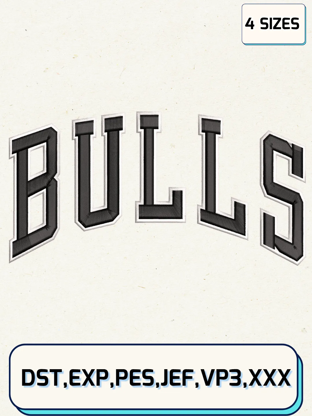 Chicago Bulls Jersey Logo Embroidery Design Files,NBA Logos Embroidery Designs,Machine Embroidery Files,4 Sizes