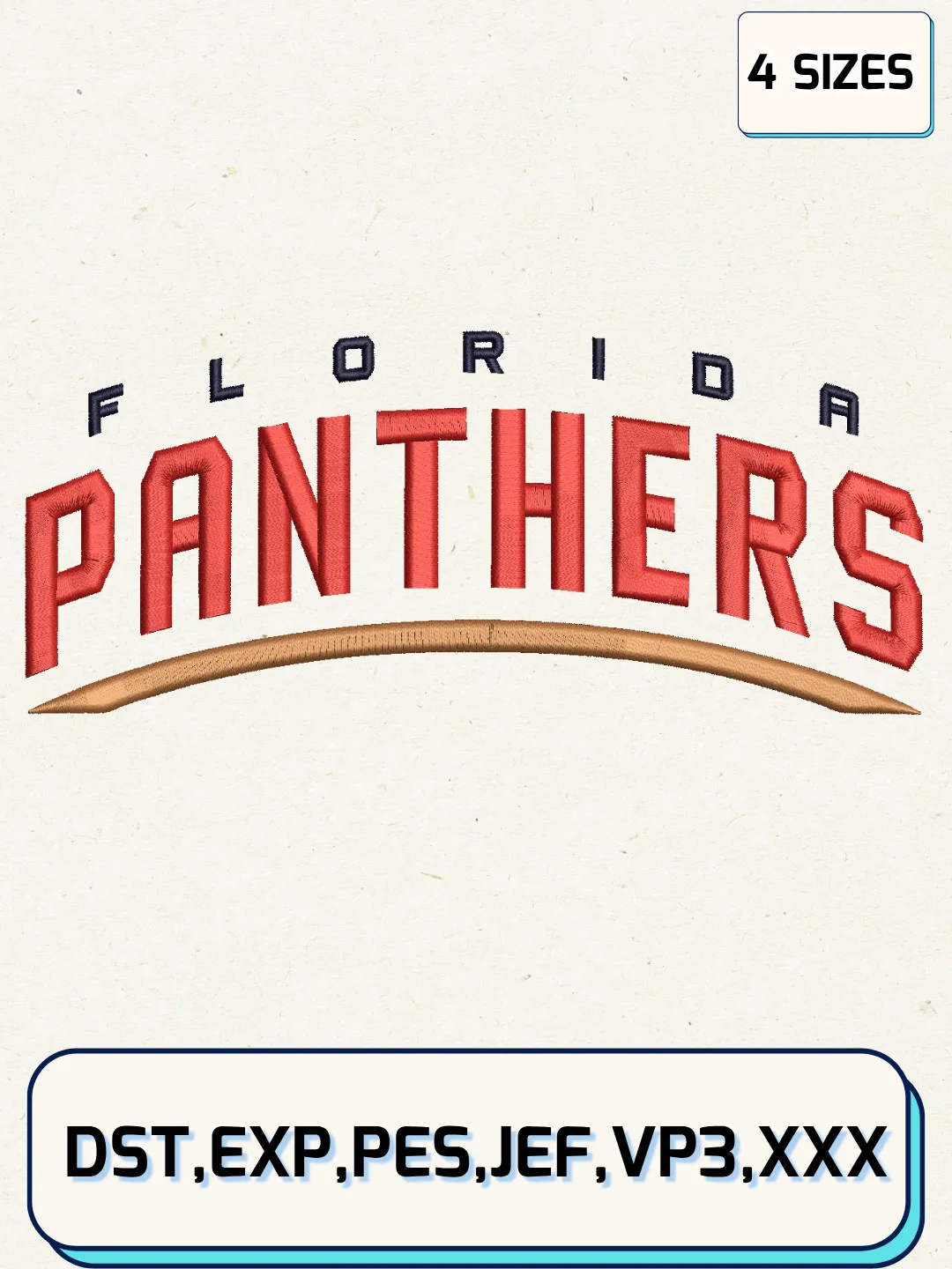Florida Hockey Embroidery Design Files ,Machine Embroidery Files,4 Sizes