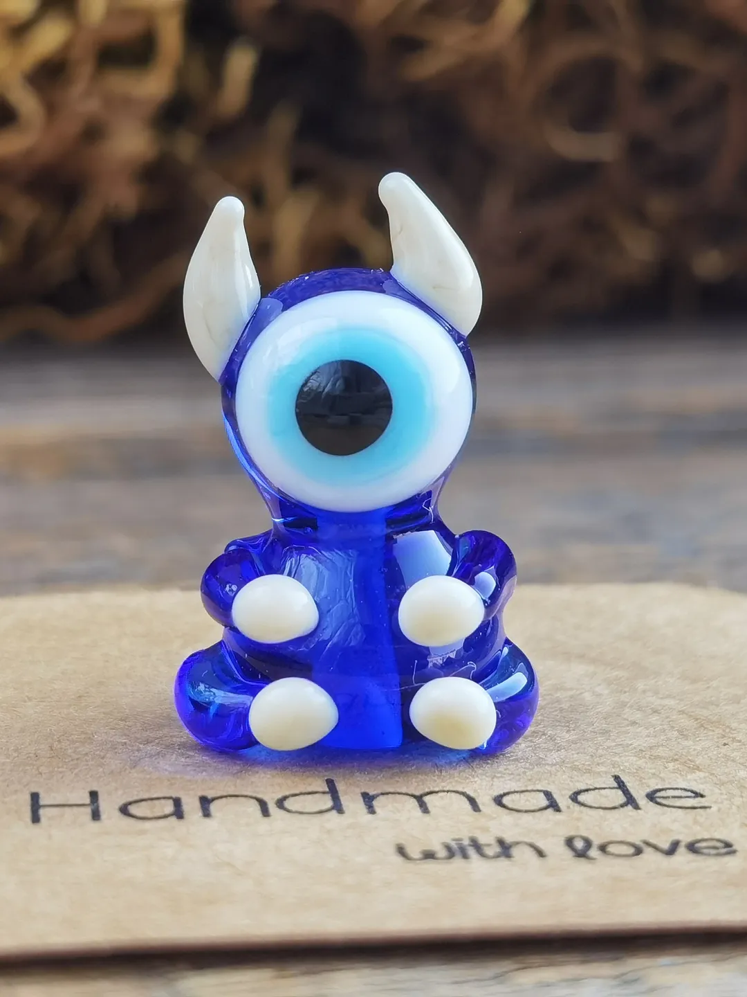 EVIL EYE monster figurine Tiny monster miniature  glass monster figurine  monster sculpture for terrarium decoration or fairy garden decor