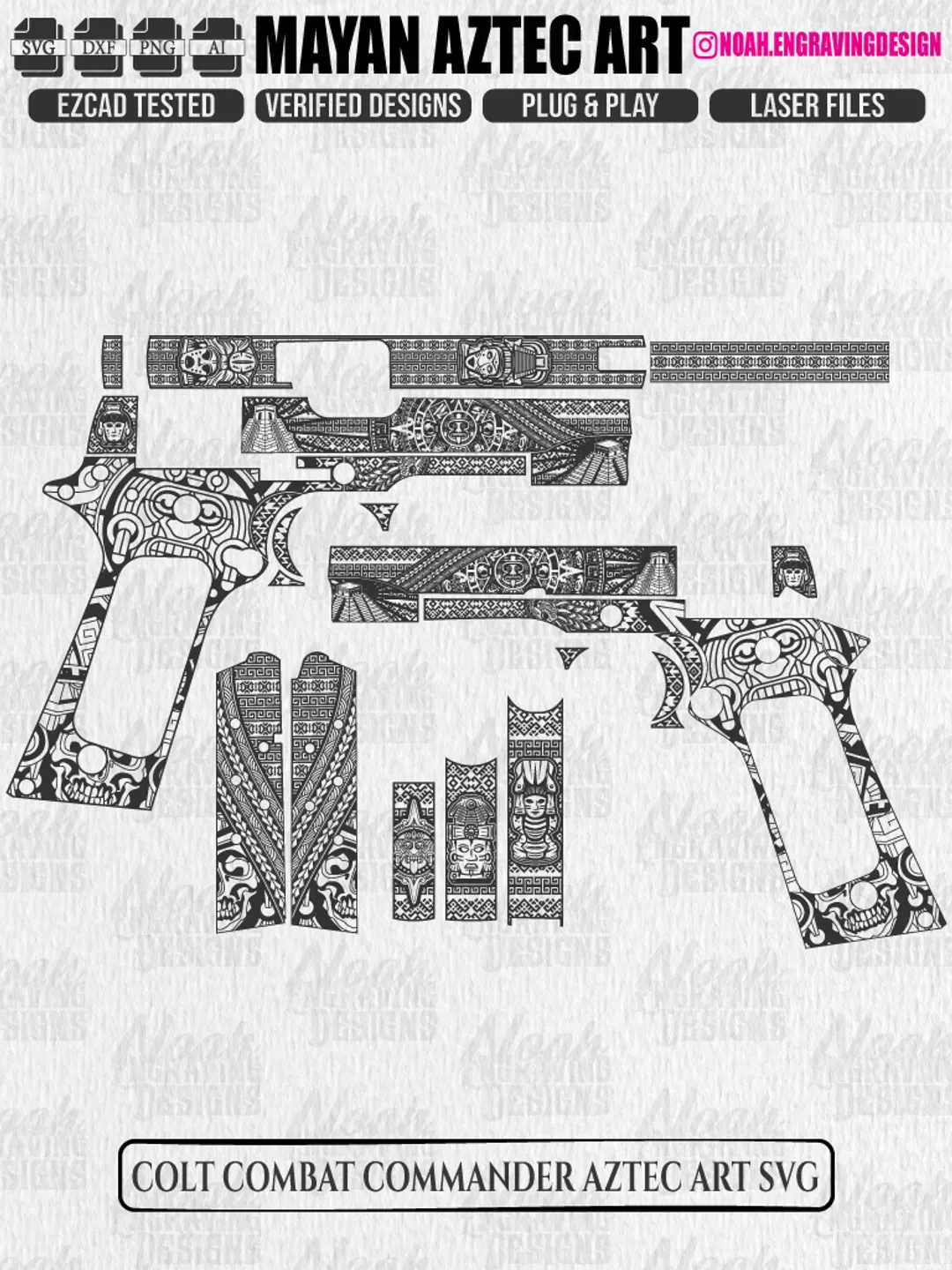 Glock 19 Gen 3 Aztec Design,glock aztec patterns,aztec dragon vector ...