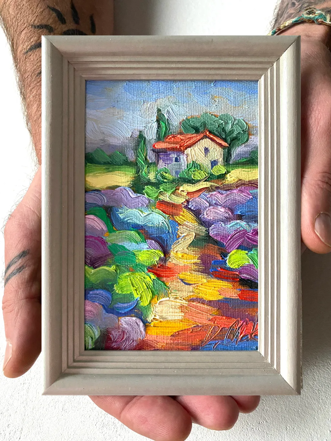 Lavender Fields Painting Tuscany Original Art Landscape Oil Painting ...