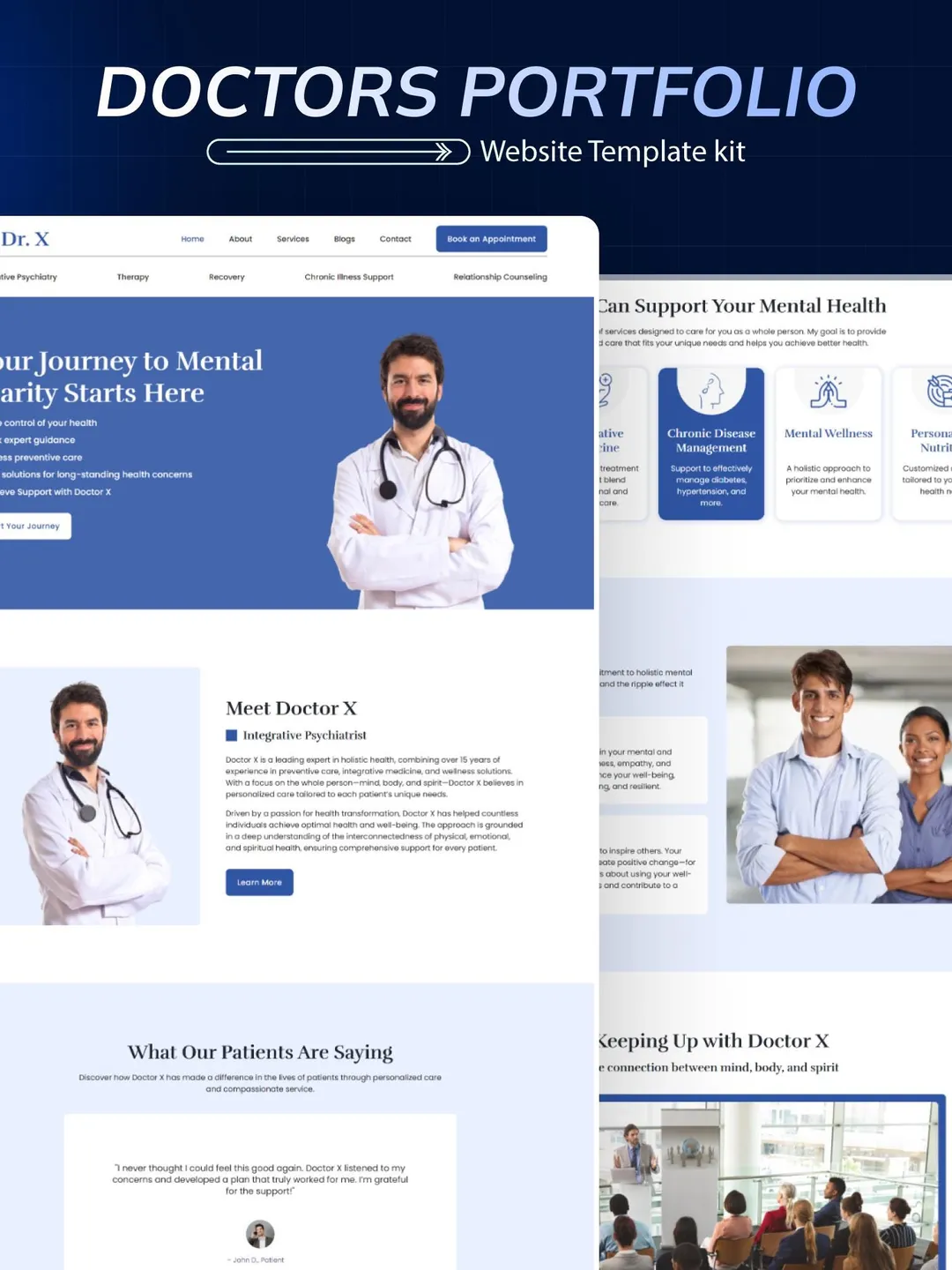 Doctor Portfolio WordPress Bricks Builder Template Kit | Physician Profile & Medical Website Template