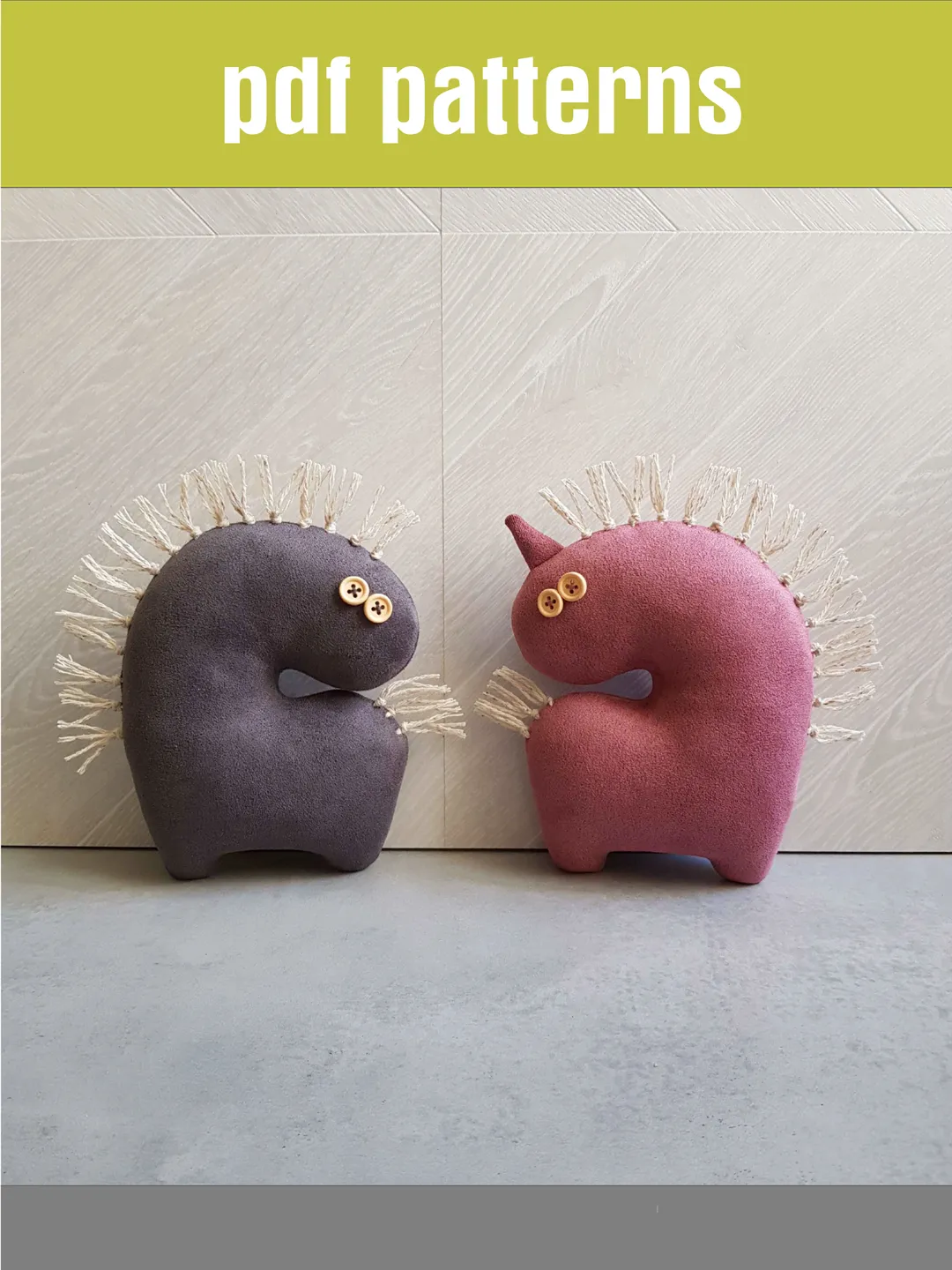 Stuffed animals sewing patterns PDF Unicorn and Horse, digital tutorial in English, rag dolls sewing diy
