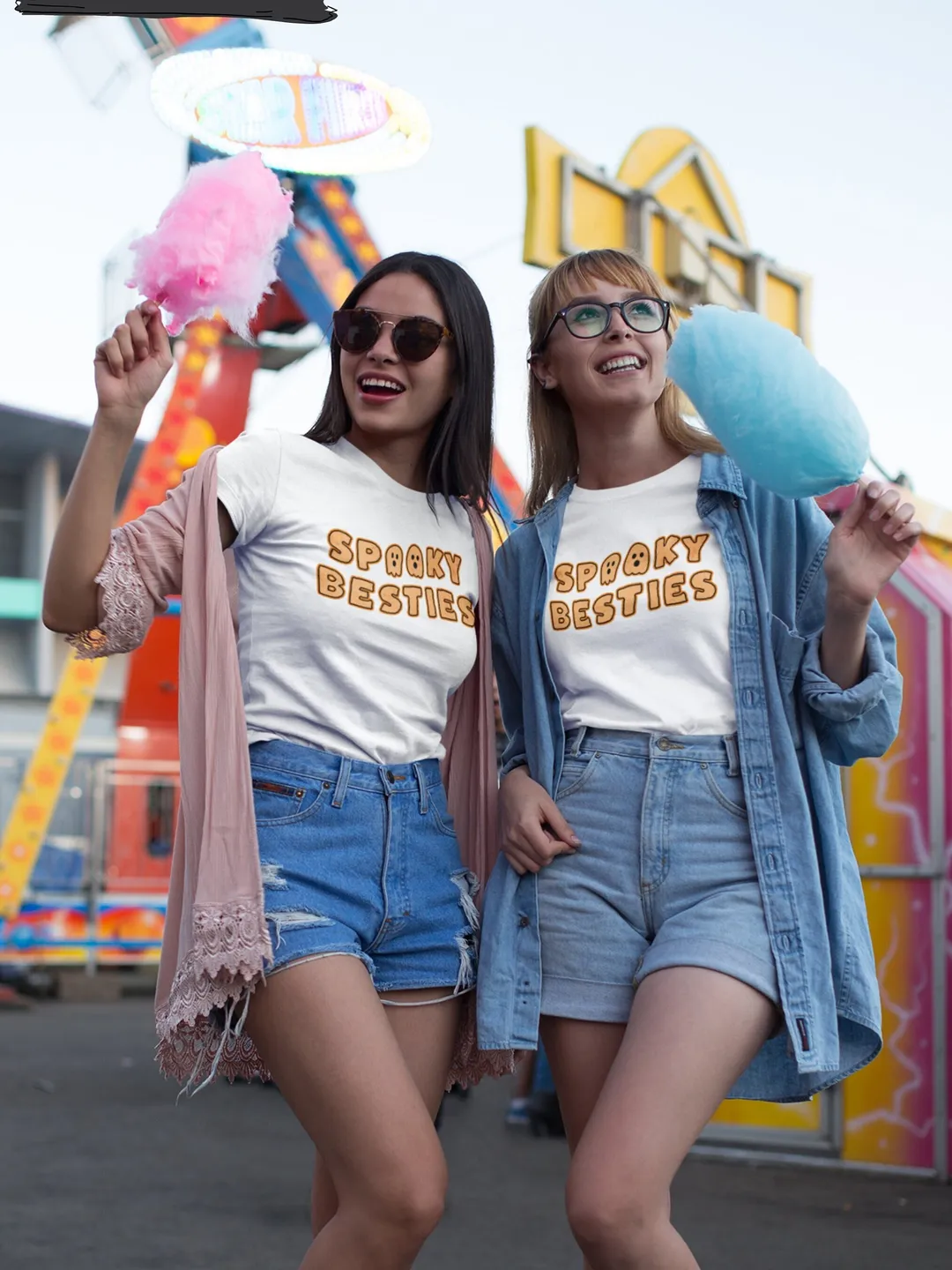 Spooky Besties Halloween Best Friend Shirt Halloween Bestfriend Gift Halloween Best Friend T-shirt Halloween Friend shirt Spooky Best Friend