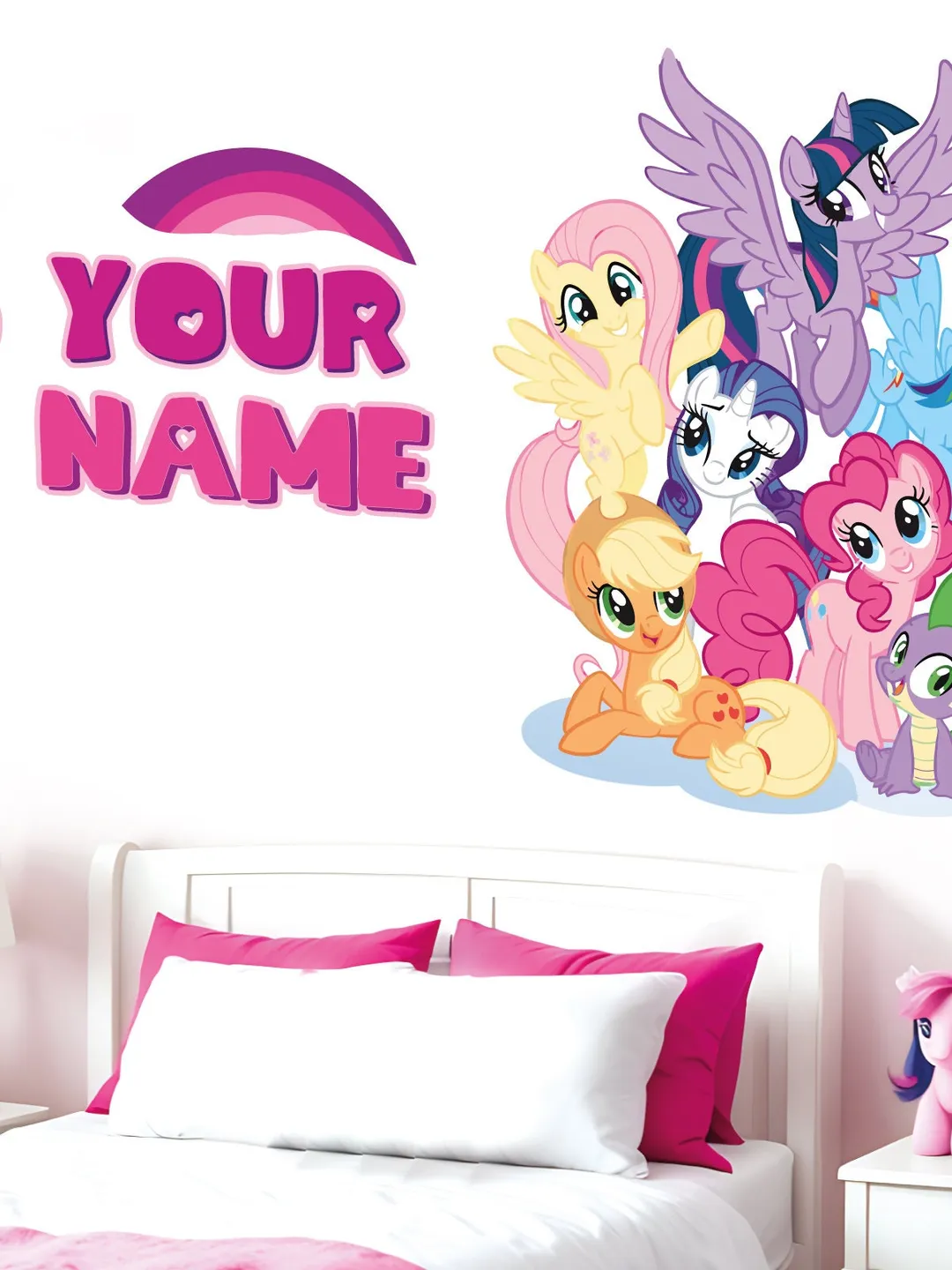 Personalized Little Pony Wall Decal Gamer Custom name Sticker Girl Playroom Decor Gift el208